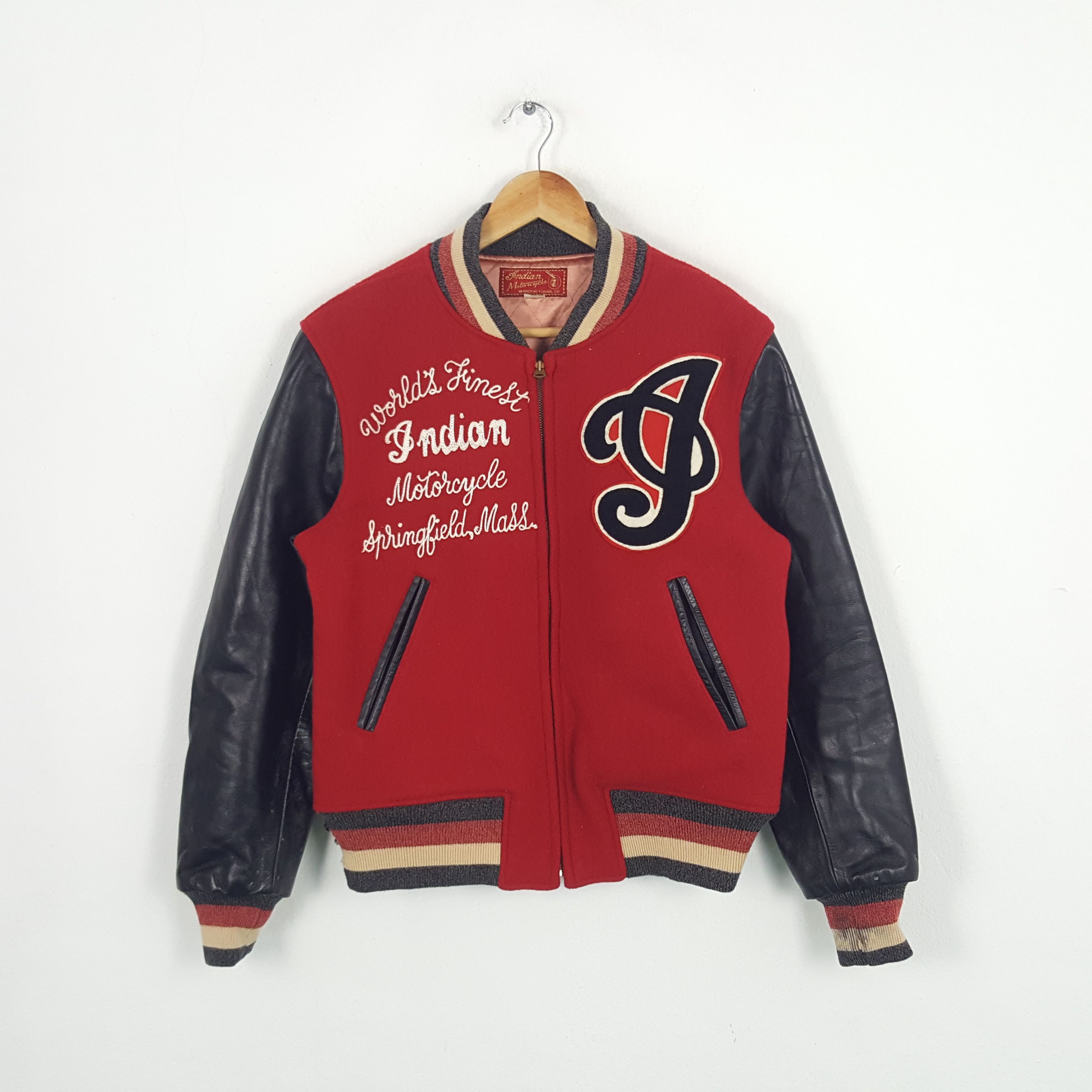 Indian Motorcycle × Vintage Vintage Indian Motors Springfield Biker Style Varsity Jacket Size US M / EU 48-50 / 2 - 3 Thumbnail