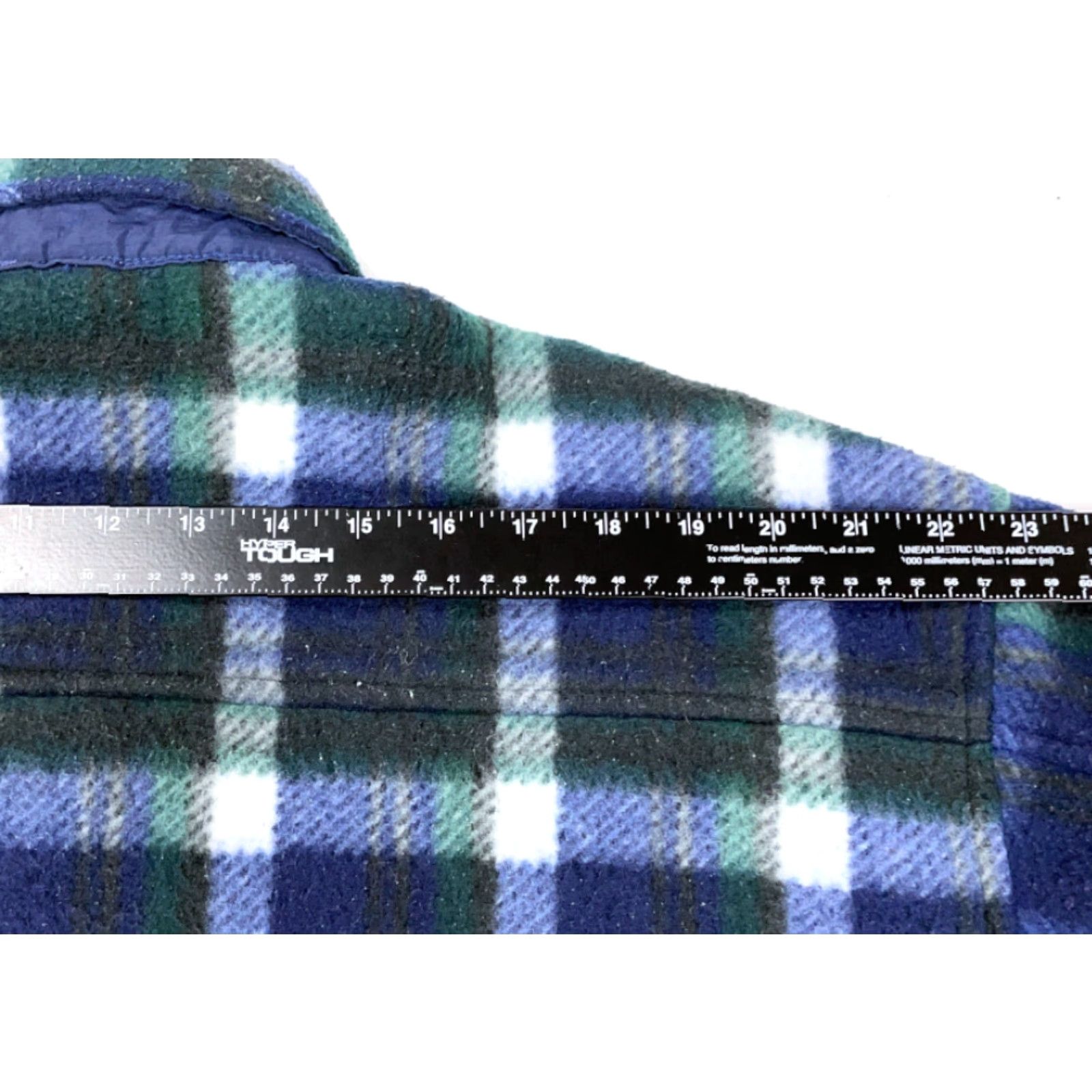 Vintage 90s Grunge Style VTG Green Blue Plaid Fleece Jacket Adult Medium Workwear Shirt Size US M / EU 48-50 / 2 - 6 Thumbnail