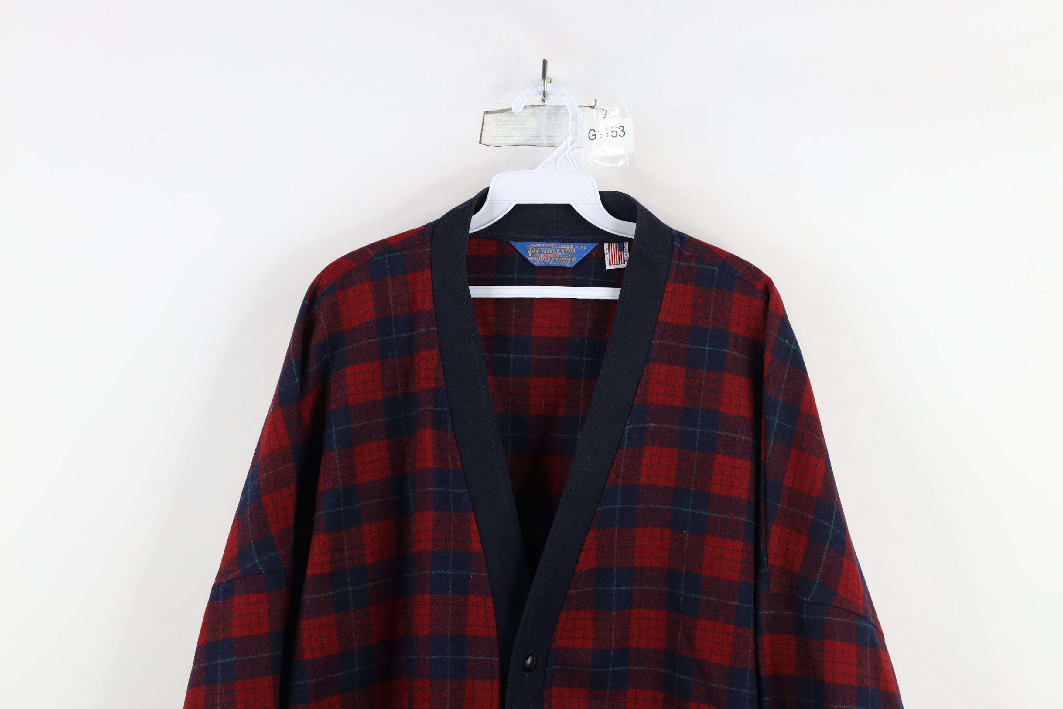 Pendleton × Vintage Vintage 70s Pendleton Virgin Knit Cardigan Sweater Plaid USA Size US XL / EU 56 / 4 - 2 Thumbnail