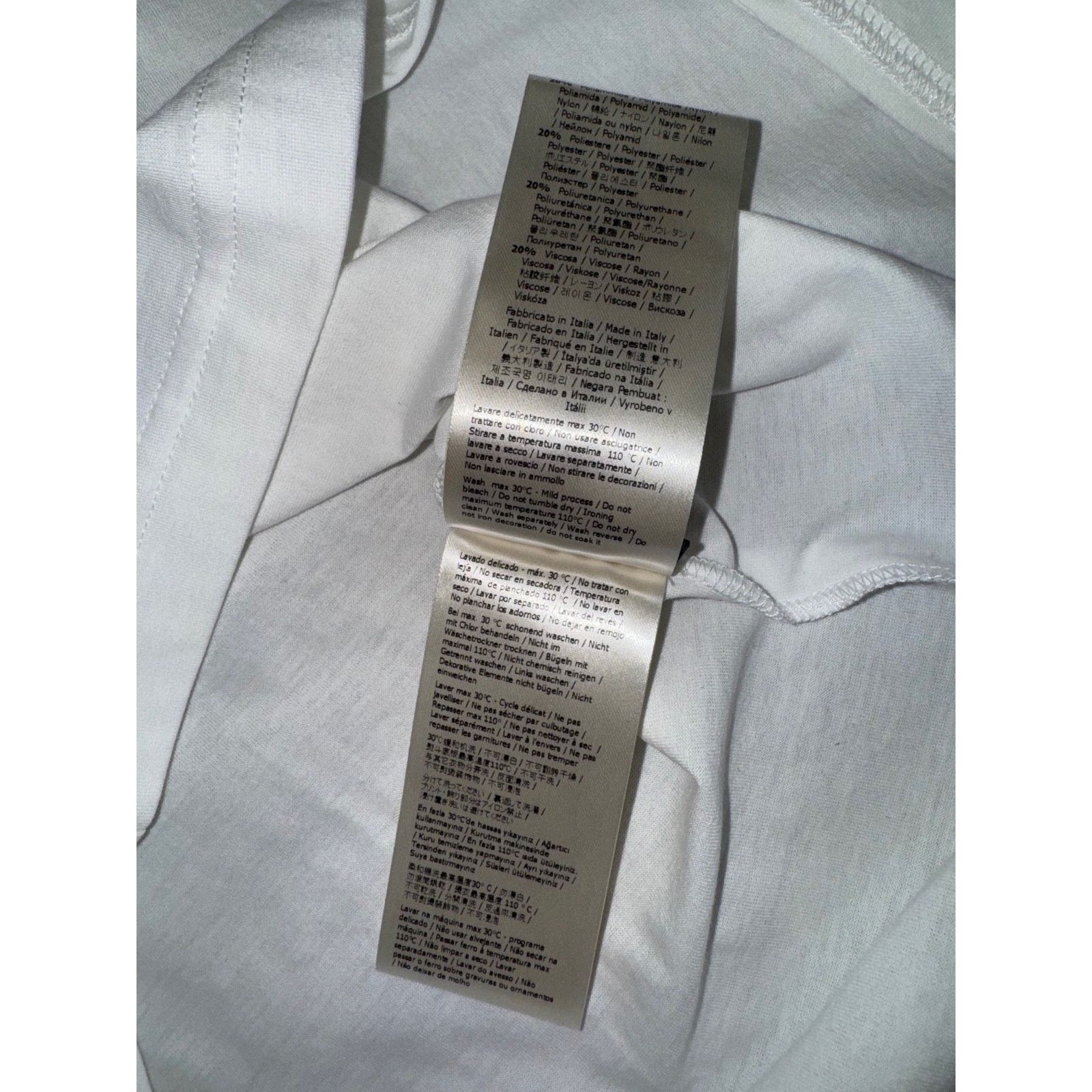 Fendi Fendi White Black Striped Sleeve Cotton T-Shirt Large L Size US L / EU 52-54 / 3 - 12 Thumbnail