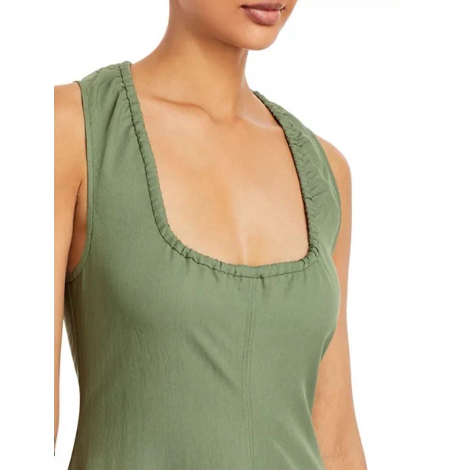 Proenza Schouler Proenza Schouler White Label Drawstring Midi Dress Green 6 Size M / US 6-8 / IT 42-44 - 3 Thumbnail
