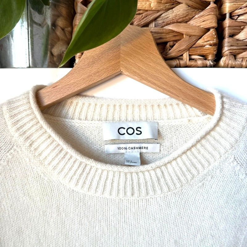 Cos 100% cashmere sweater jumper ecru thick weave vintage Size M / US 6-8 / IT 42-44 - 3 Thumbnail