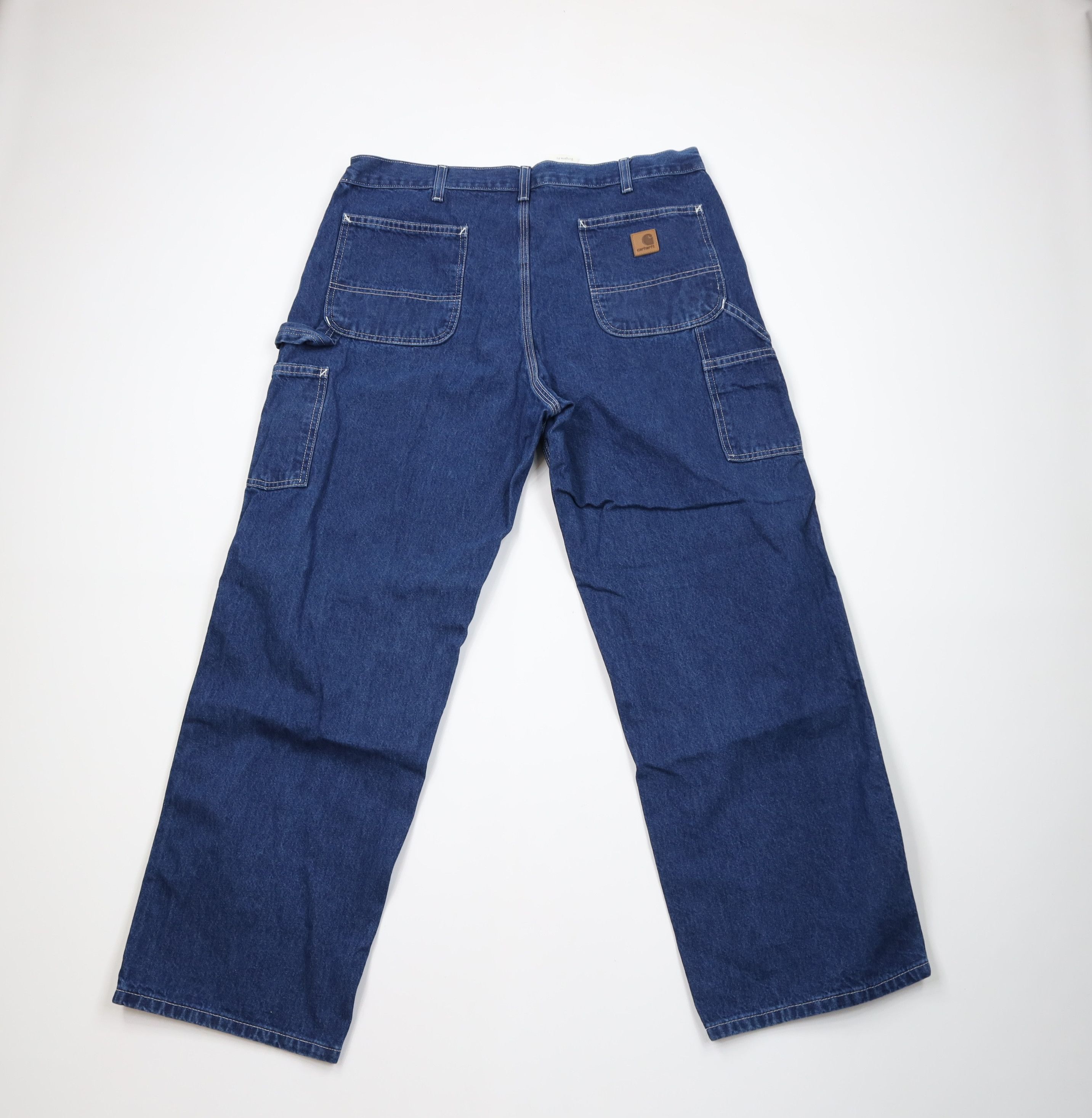 Carhartt Vintage Y2K Carhartt Spell Out Wide Leg Dungaree Jeans Blue Size US 38 / EU 54 - 7 Thumbnail