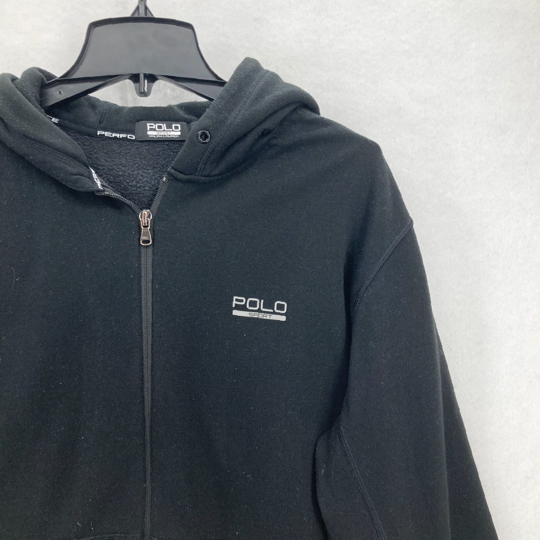 Vintage Polo Ralph Lauren Sport Performance Hoodie Sweatshirt Mens Large Black Full Zip Size US L / EU 52-54 / 3 - 2 Thumbnail