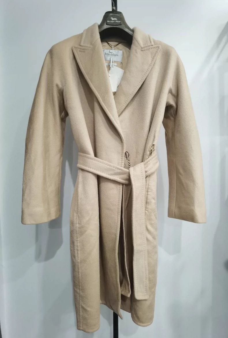 Max Mara Classic Hand-Made Camel Reversible Water-Ripple C