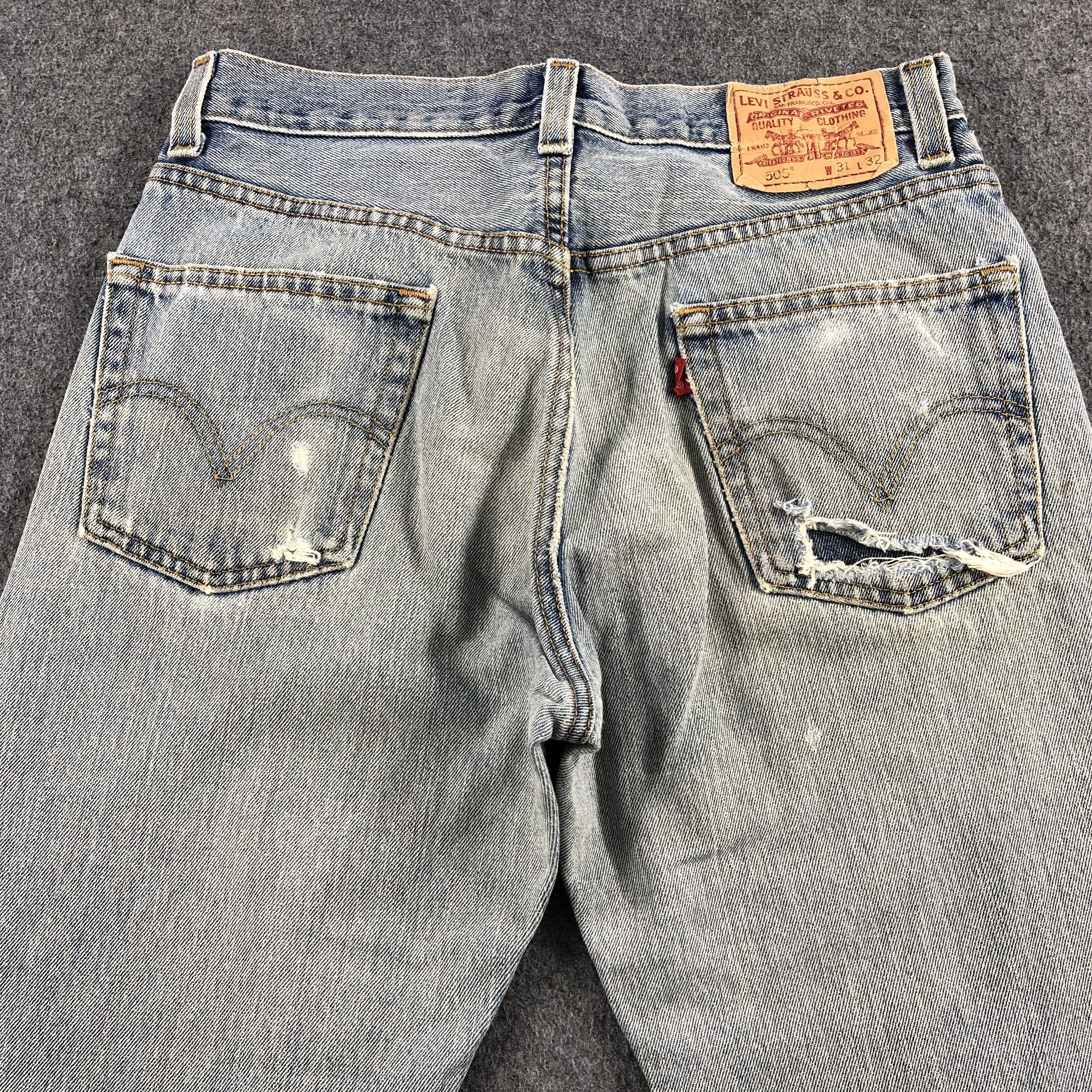 Levi's Vintage Light Wash Levis 505 Jeans-J1714 Size US 32 / EU 48 - 4 Thumbnail