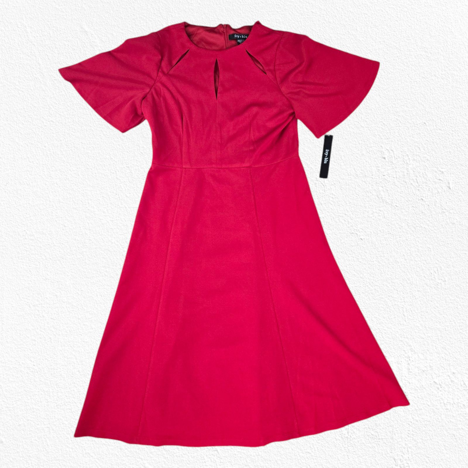 Other Bright Red Retro Fit and Flare Midi Dress Size 4 Size S / US 4 / IT 40 - 2 Thumbnail