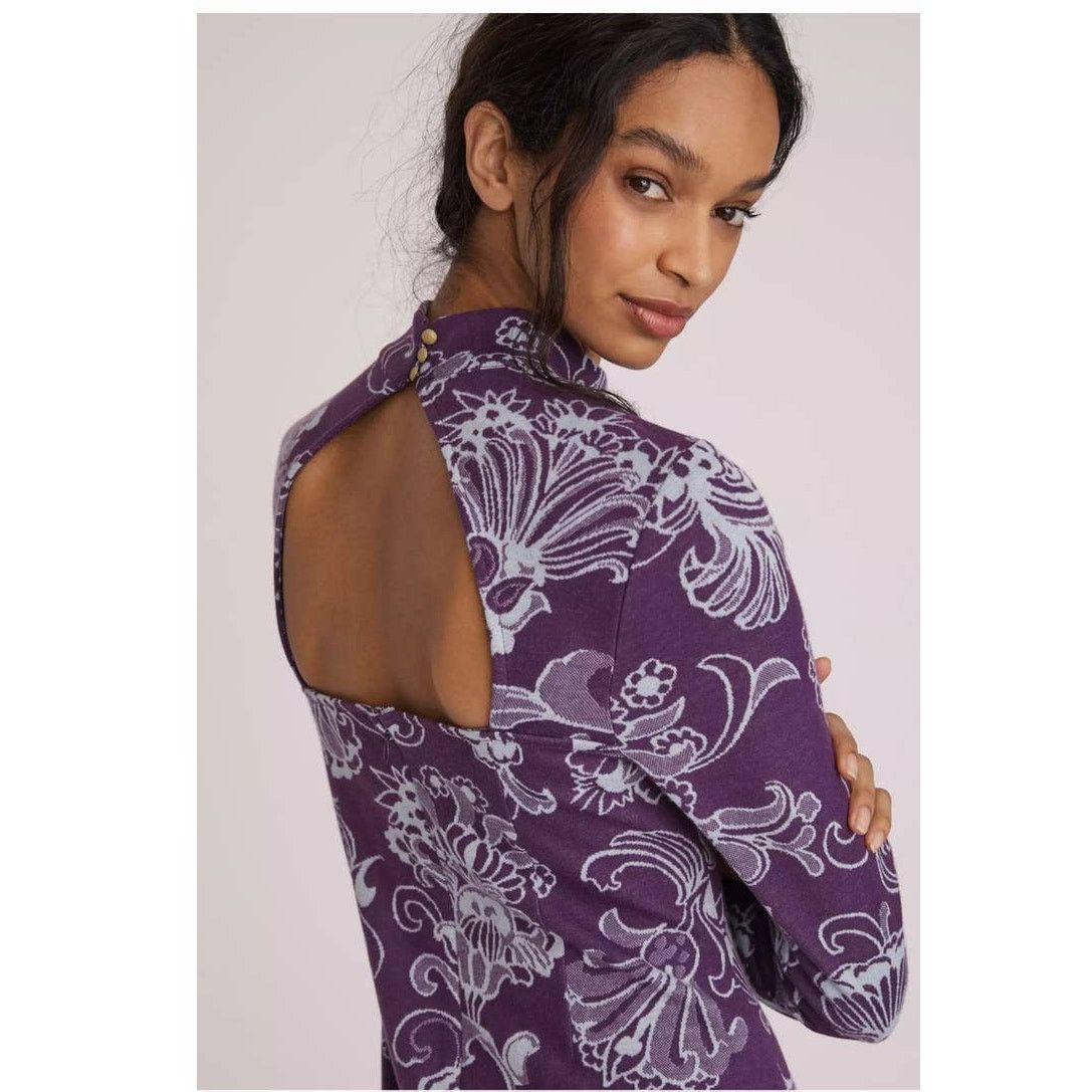 Anthropologie New Anthropologie Mock Neck Mini Dress $140 SMALL Purple Size S / US 4 / IT 40 - 2 Thumbnail