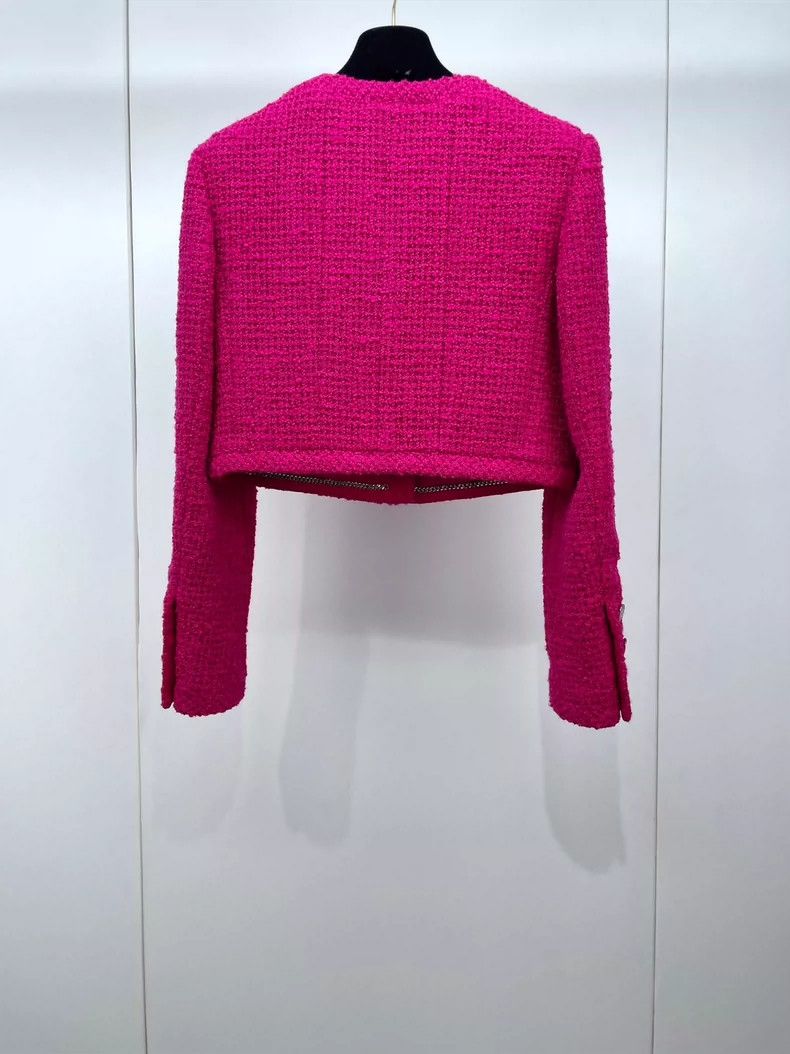 Chanel Chanel Rose-red tweed short jacket 2504-Nextarrow Size XS / US 0-2 / IT 36-38 - 2 Thumbnail