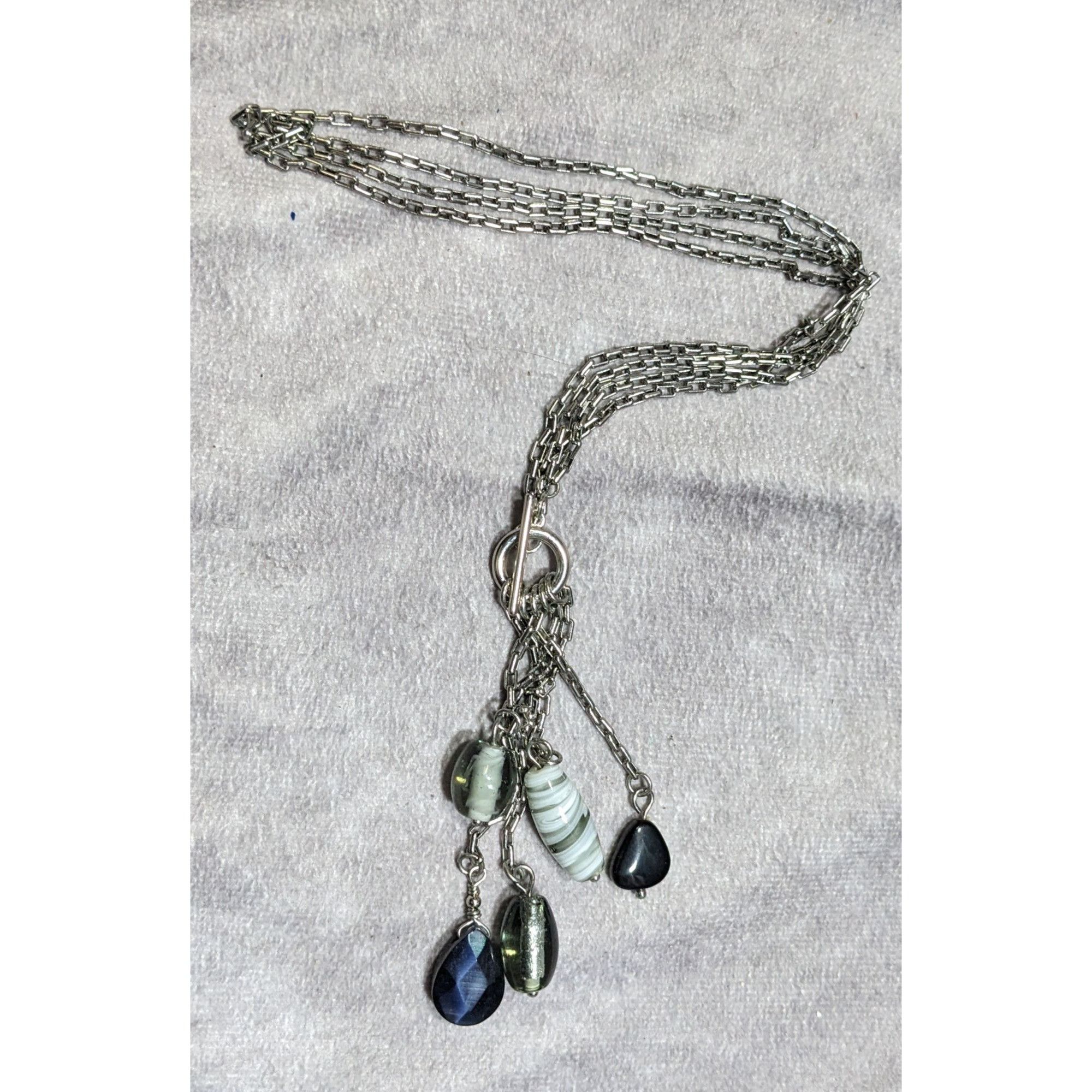Handmade Handmade Abstract Silver Multi-Strand Necklace With Dangling Size ONE SIZE - 6 Thumbnail