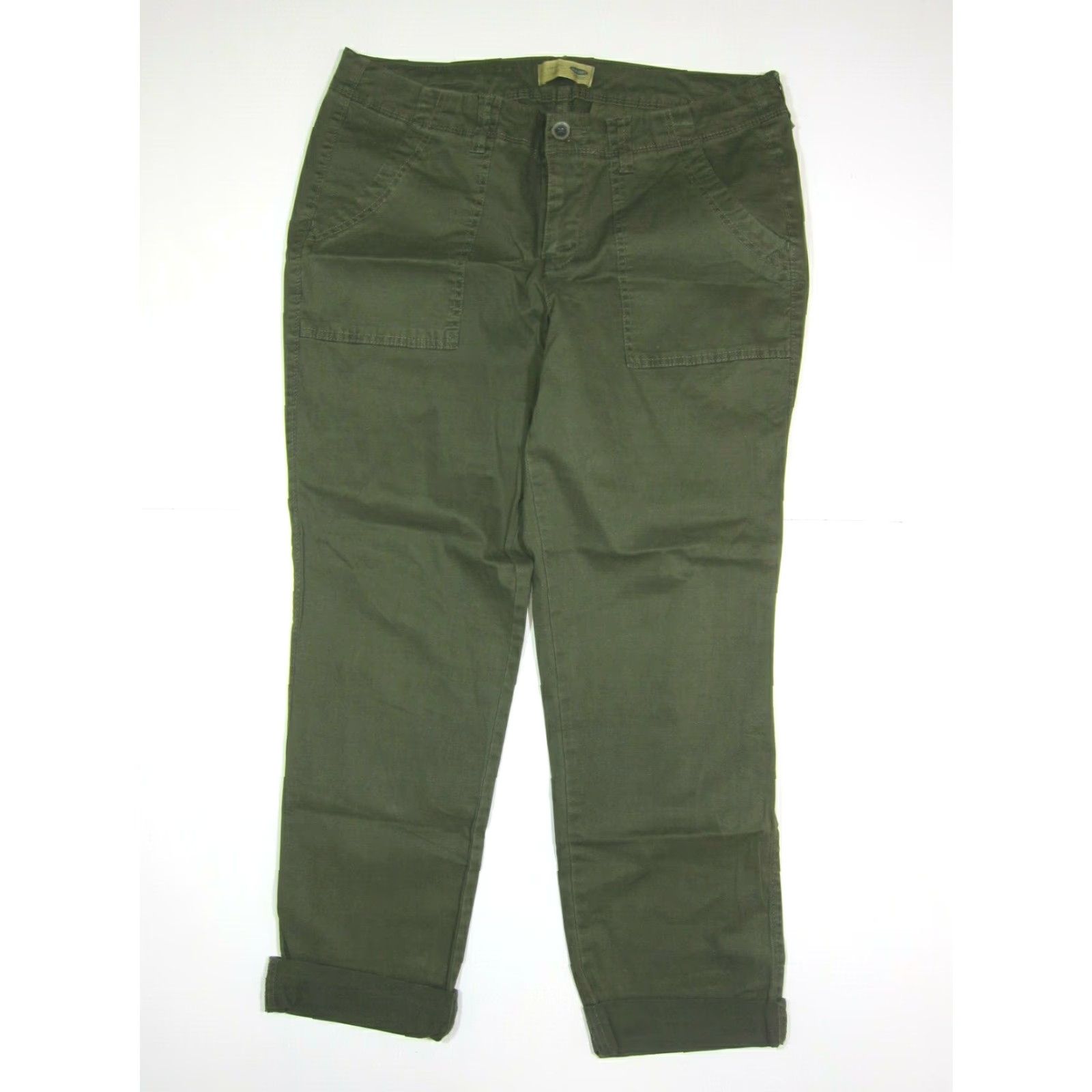 Old Navy Old Navy Cotton Stretch Army Green Straight Leg Casual Chino Pant Women Size 10 Size 32" / US 10 / IT 46 - 8 Thumbnail