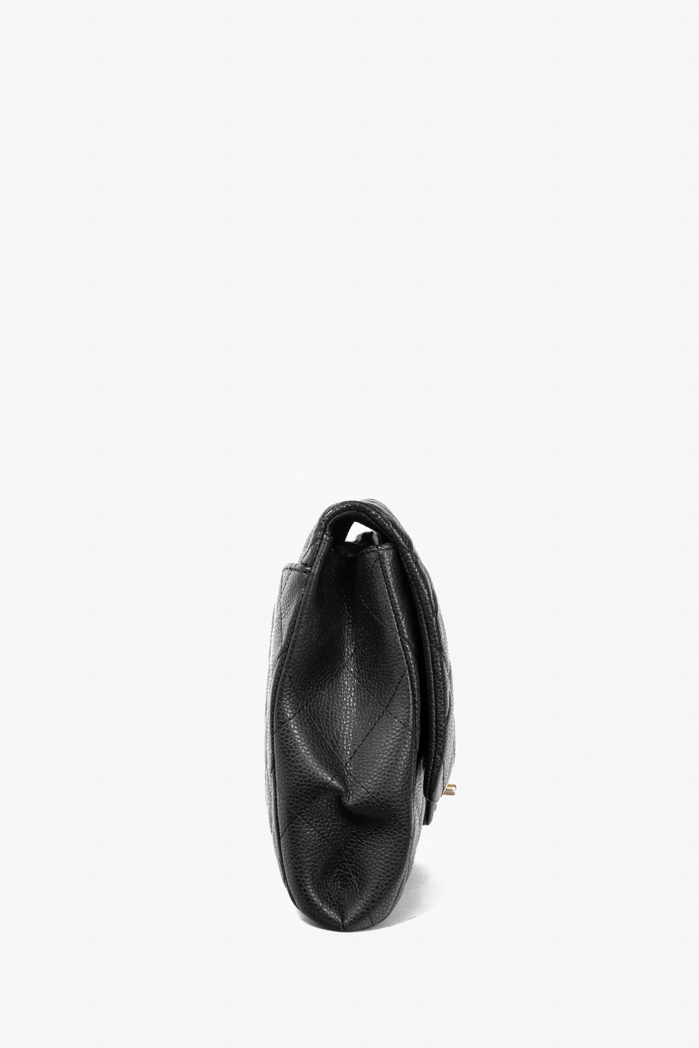 Chanel Chanel Anthracite Caviar-Leather Quilted Chain Flap Clutch Size ONE SIZE - 3 Thumbnail