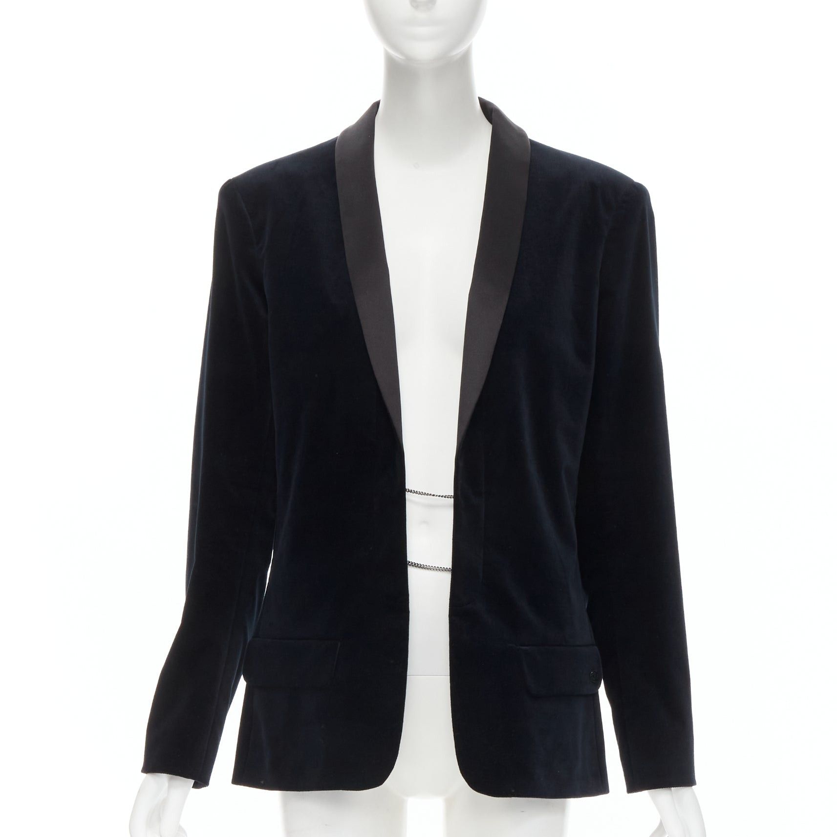 Chanel CHANEL 18A Paris Hamburg Metier D'art navy velvet satin lapel tuxedo blazer FR46 Size XL / US 12-14 / IT 48-50 - 1 Thumbnail