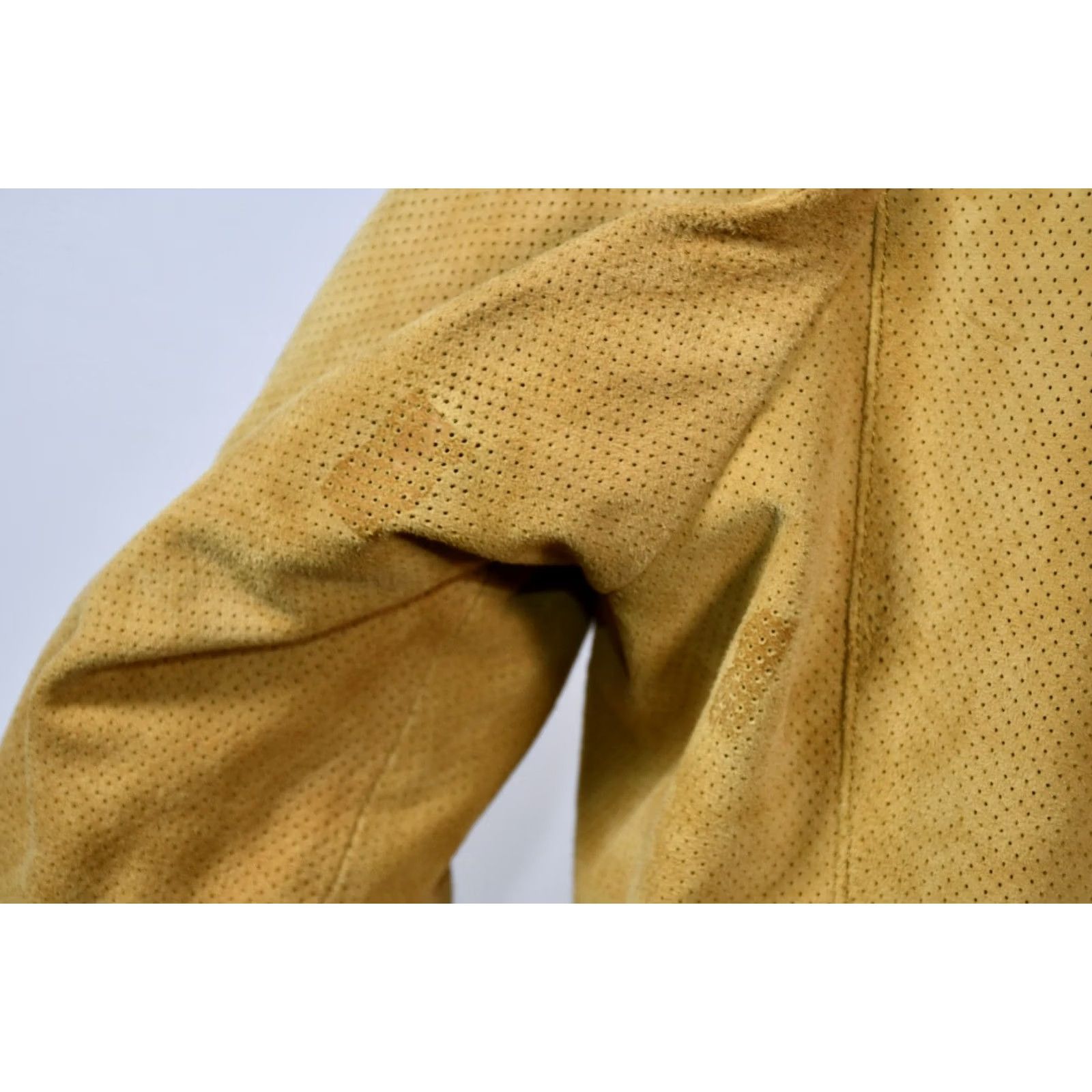 Vintage Gimo's Leather Jacket Mens L IT 52 Bomber Leather Yellow 100% Genuine 100% Leather Vintage No Style Winter Casual Sz IT52 Size US L / EU 52-54 / 3 - 6 Thumbnail