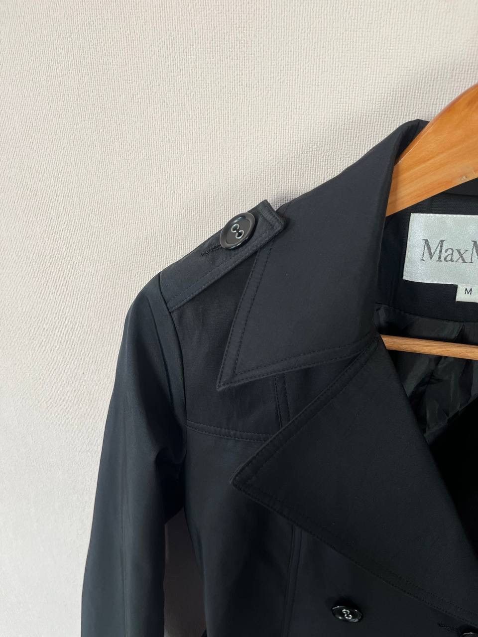 Max Mara MaxMara Women's Black Belted Double-Breasted Trench Coat Size M / US 6-8 / IT 42-44 - 5 Thumbnail