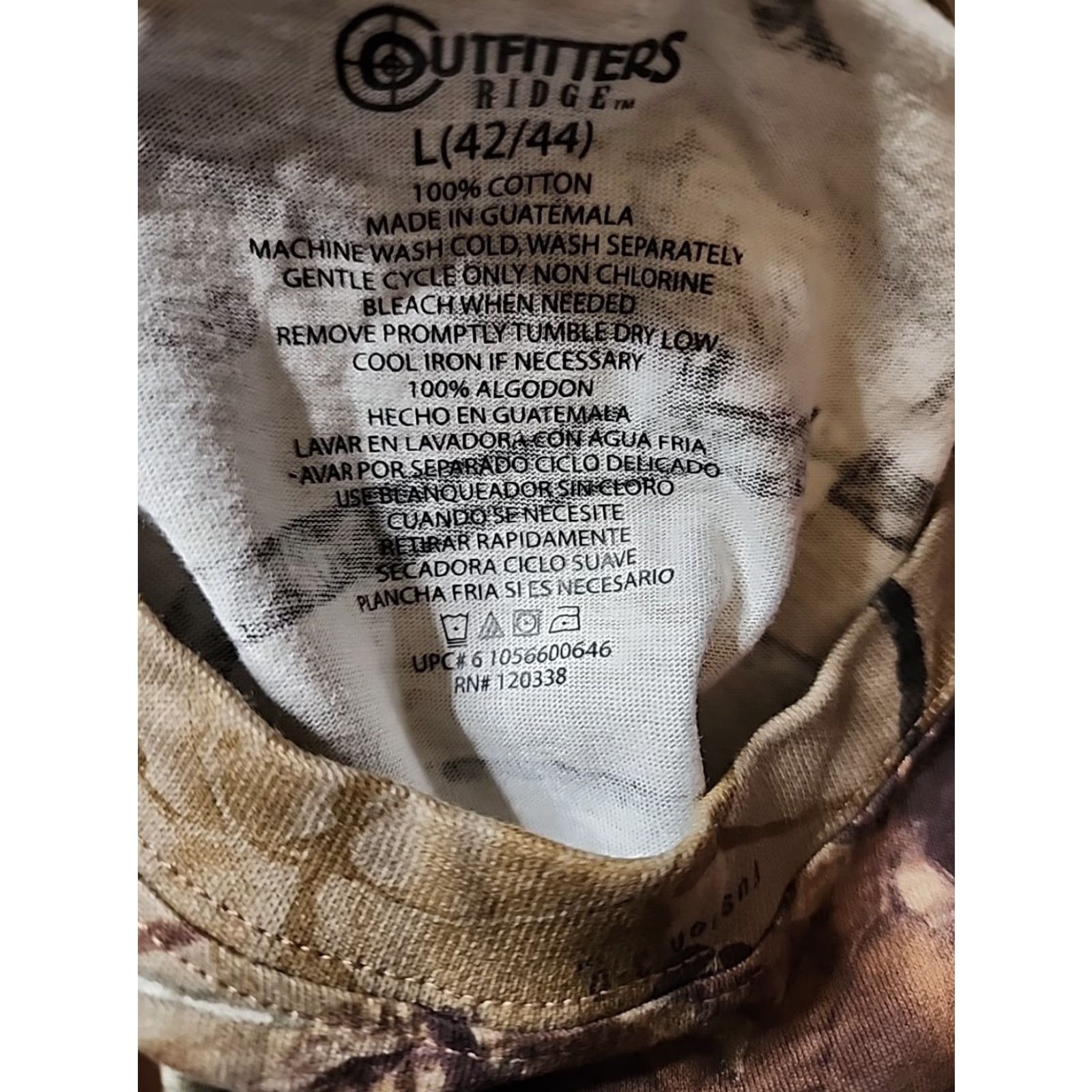 Vintage Outfitters Ridge Mens L T-Shirt Camouflage Pocket Crew Neck Green Outdoor Nature Grunge Utility Shirt Size US L / EU 52-54 / 3 - 2 Thumbnail