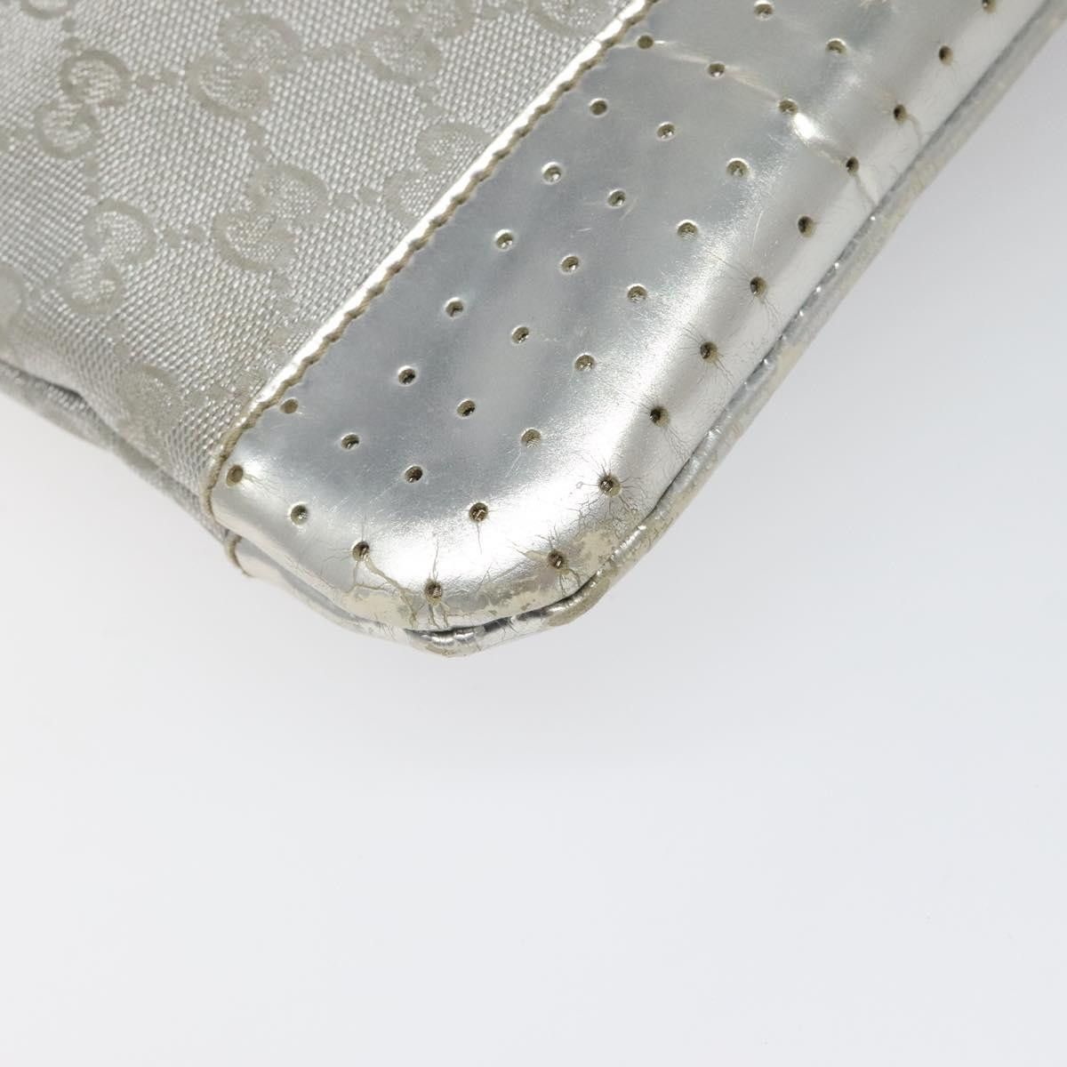 Gucci GUCCI GG Canvas Shoulder Bag Silver Blue Size ONE SIZE - 14 Thumbnail