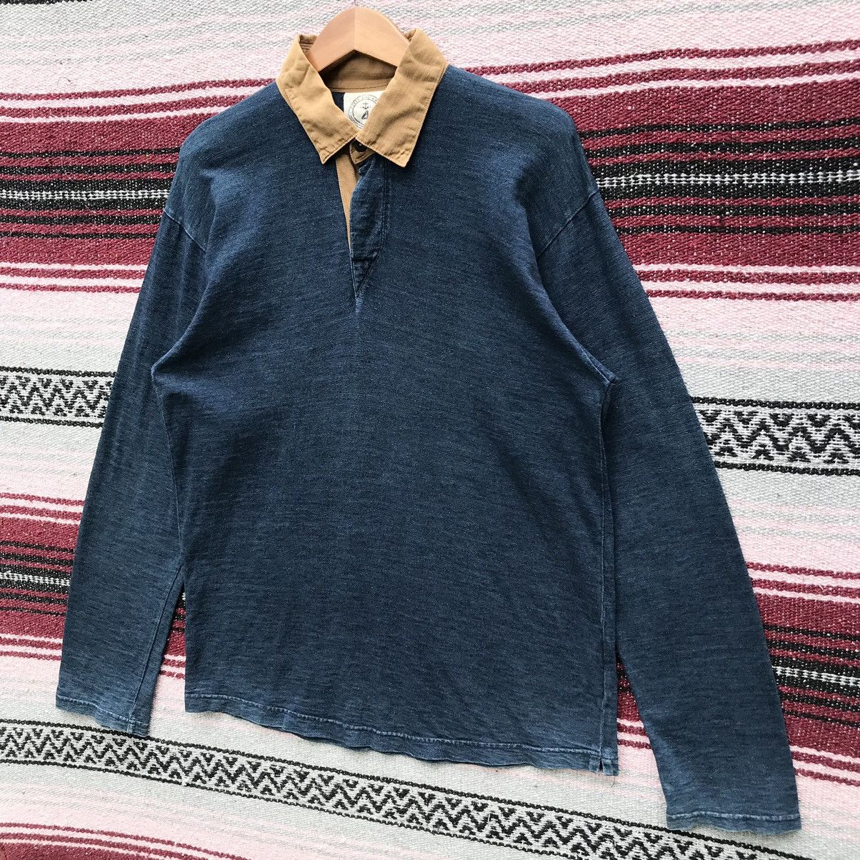45rpm 45Rpm Marine 45 indigo blue Polo Tee Japanese Brand Size US S / EU 44-46 / 1 - 3 Thumbnail