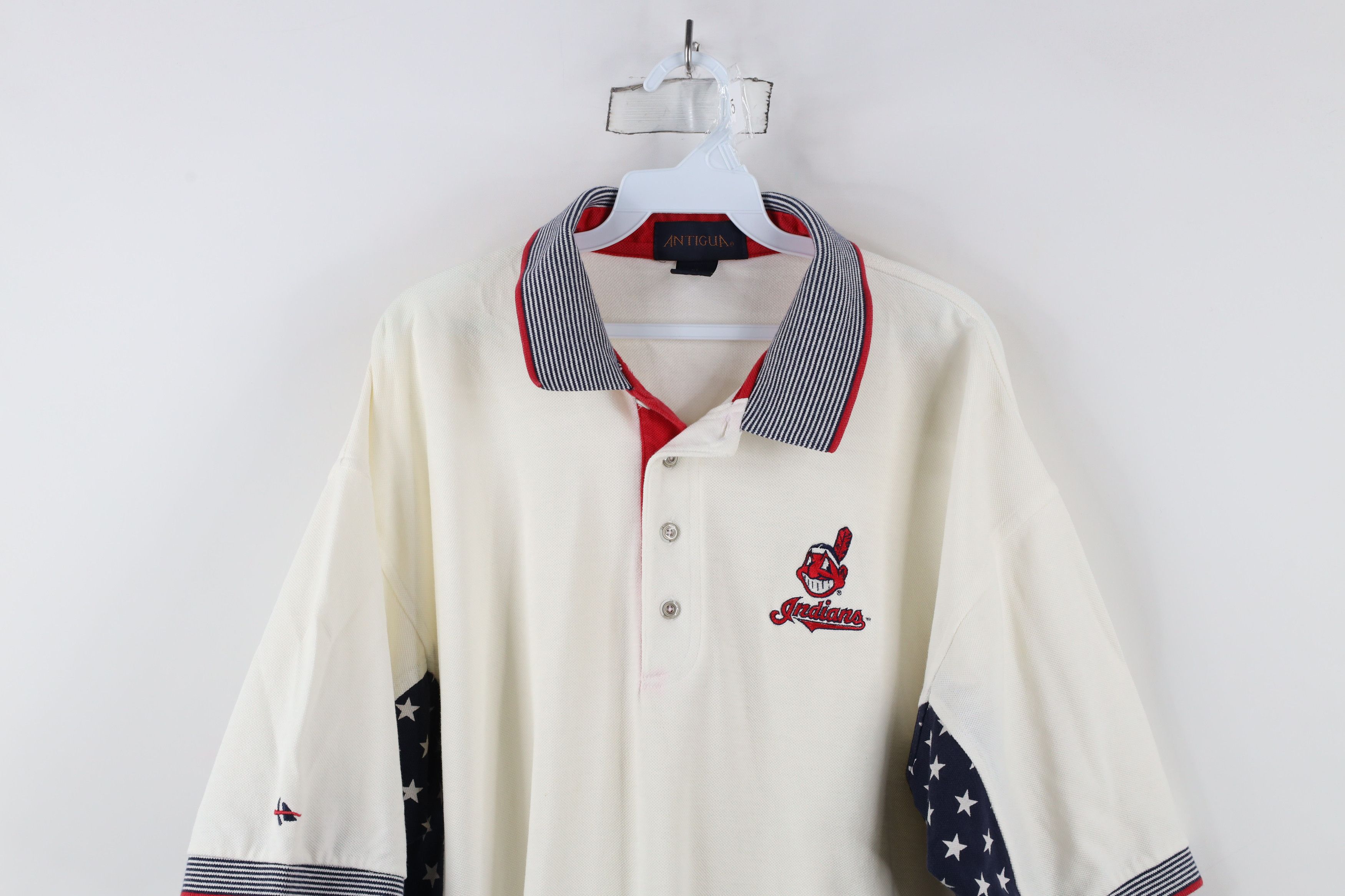 Vintage Vintage 90s Wahoo Cleveland Indians USA Flag Polo Shirt Size US XL / EU 56 / 4 - 2 Thumbnail