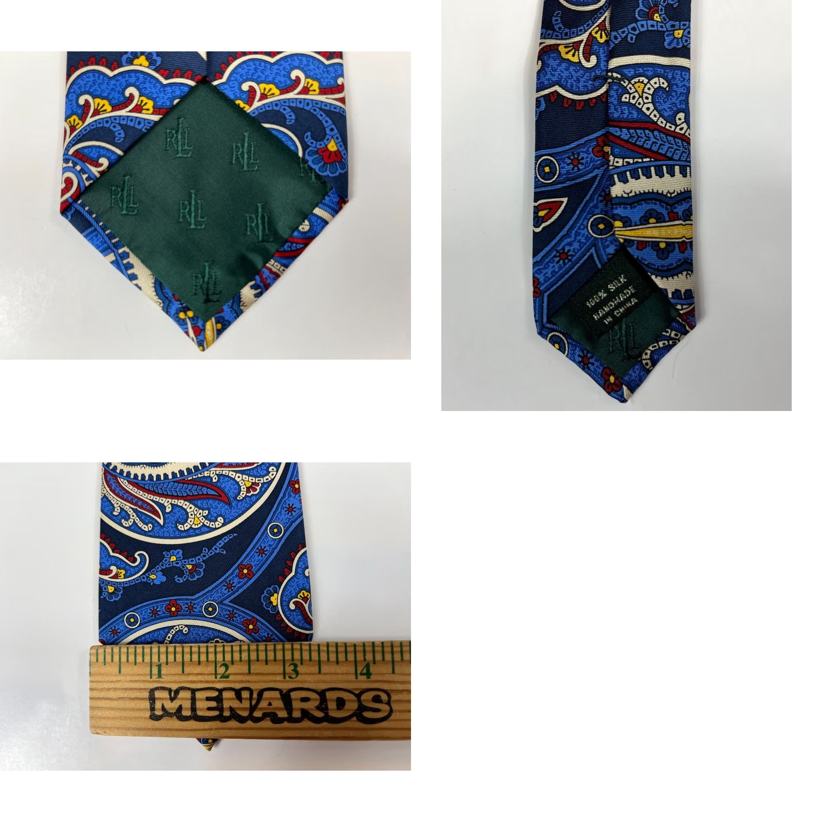 Ralph Lauren VINTAGE Men’s Lauren Ralph Lauren Silk Tie Paisley Handmade Size ONE SIZE - 8 Thumbnail