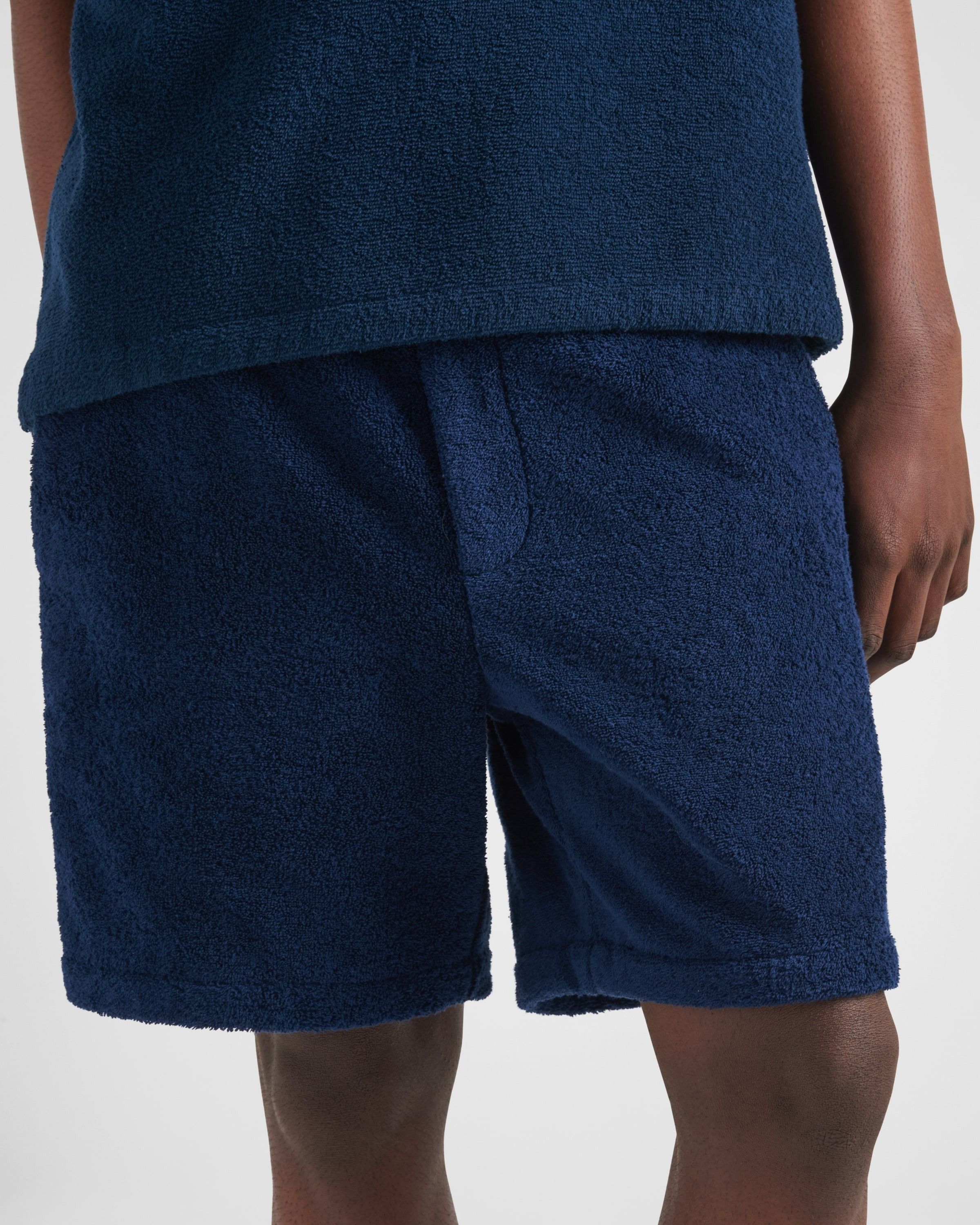 Prada o1la1rc1a0925 Cotton Terry Shorts in Blue Size US 34 / EU 50 - 3 Thumbnail