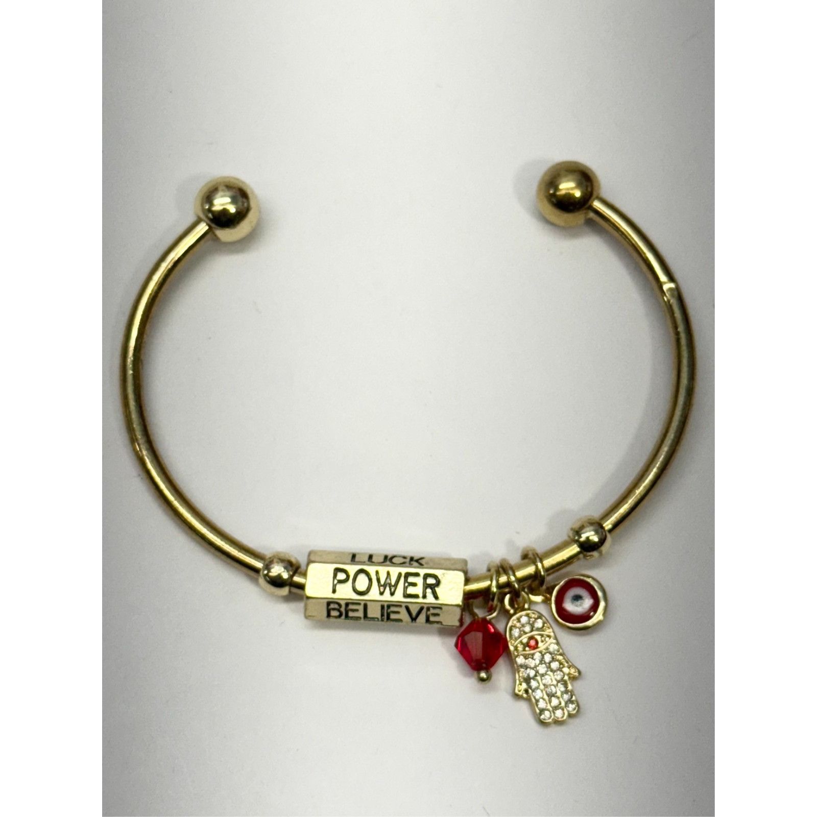 Other Hamsa evil eye power luck believe gold cuff bracelet Size ONE SIZE - 3 Thumbnail