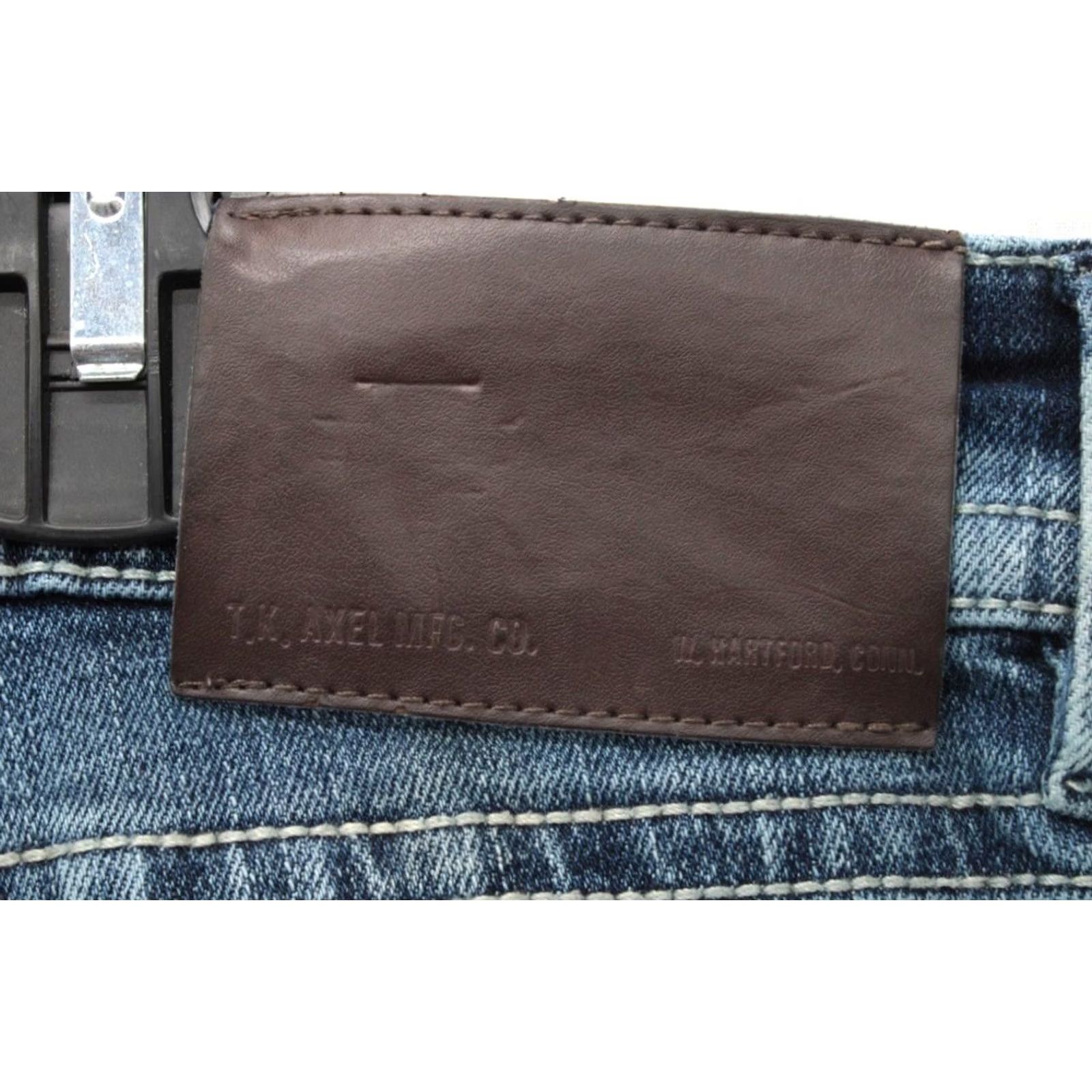 Vintage TK Axel Slim Bootcut Jeans Mens 40x31 Blue Denim Cotton Blend Embroidered Size US 40 / EU 56 - 6 Thumbnail