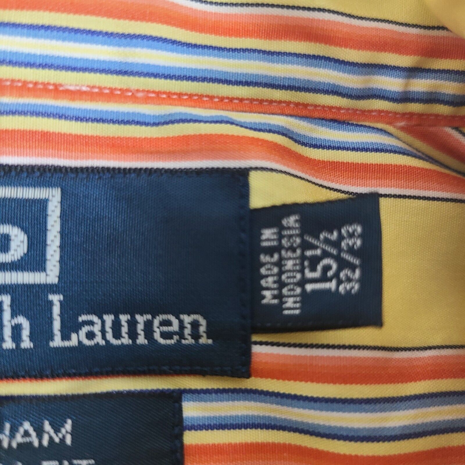 Polo Ralph Lauren Ralph Lauren Custom Fit Yellow Stripe Long Sleeve Mens Shirt Size US XXL / EU 58 / 5 - 4 Thumbnail