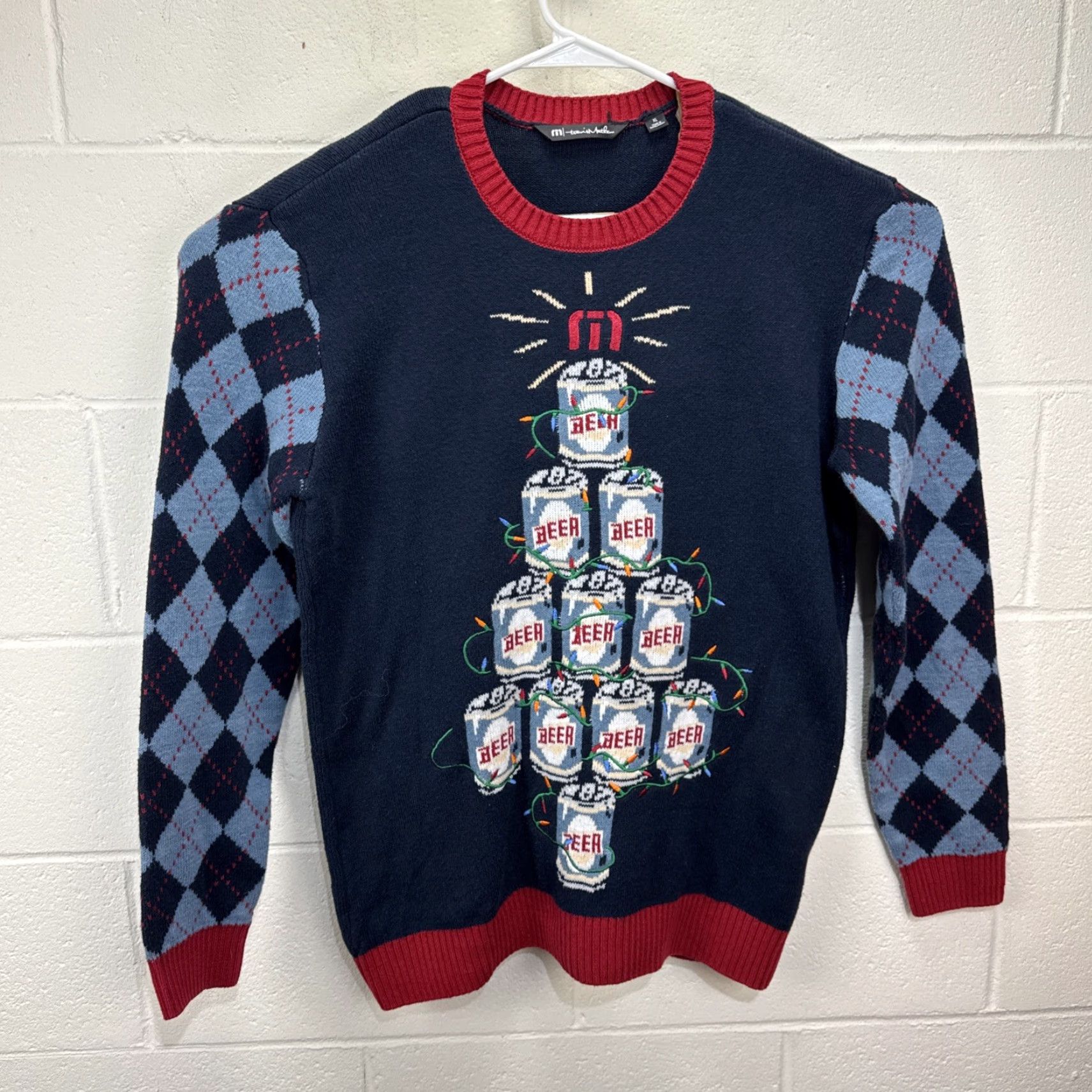 TravisMathew Travis Mathew Sweater Shirt MENS XL Christmas Ugly Sweater Graphic Print Santa Beer Blue Knit Pullover Mens XL Christmas 90s? Wait no. Size US XL / EU 56 / 4 - 2 Thumbnail