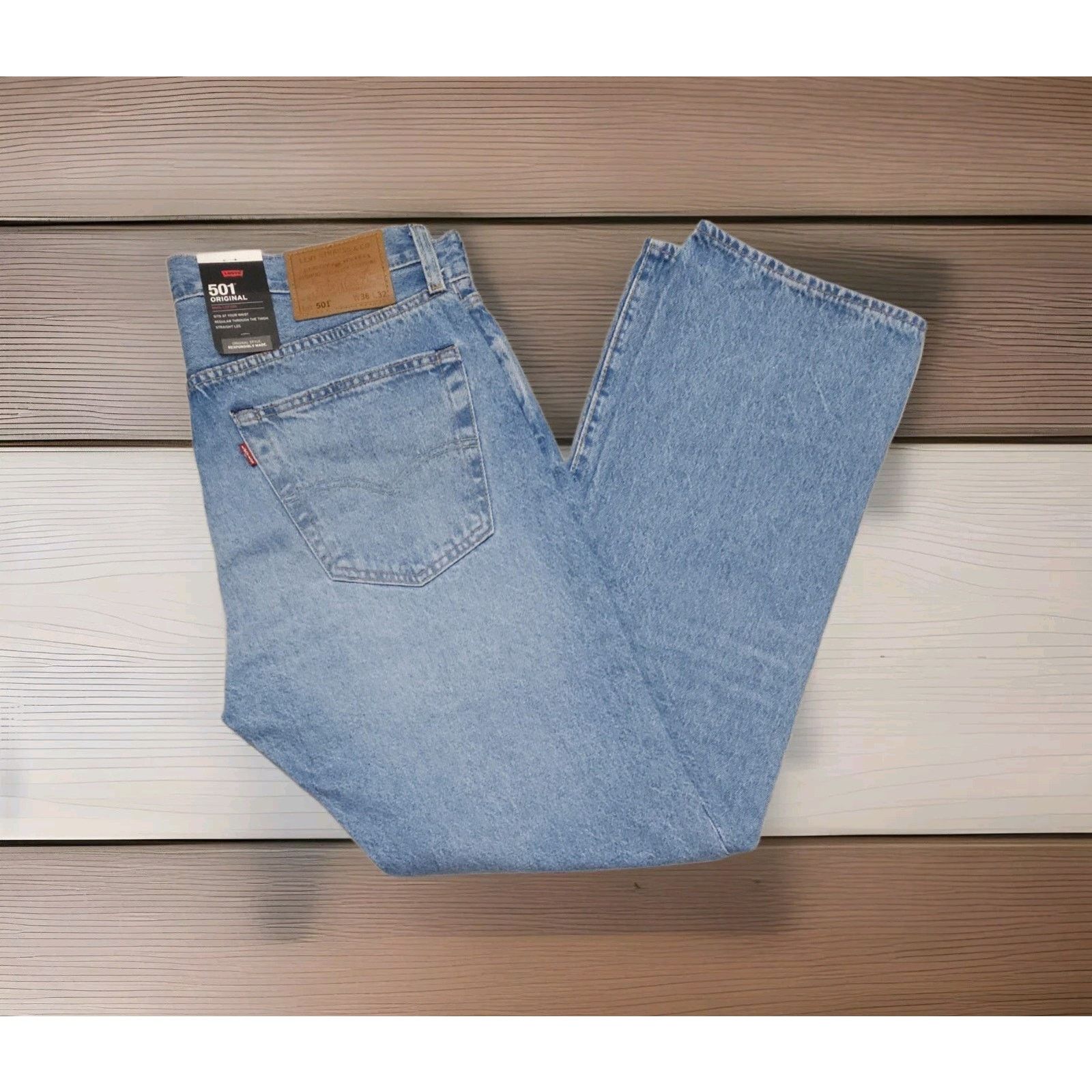 Levi's Levis Premium 501 Original Denim Big E Button Fly 36×32 Size US 36 / EU 52 - 4 Thumbnail