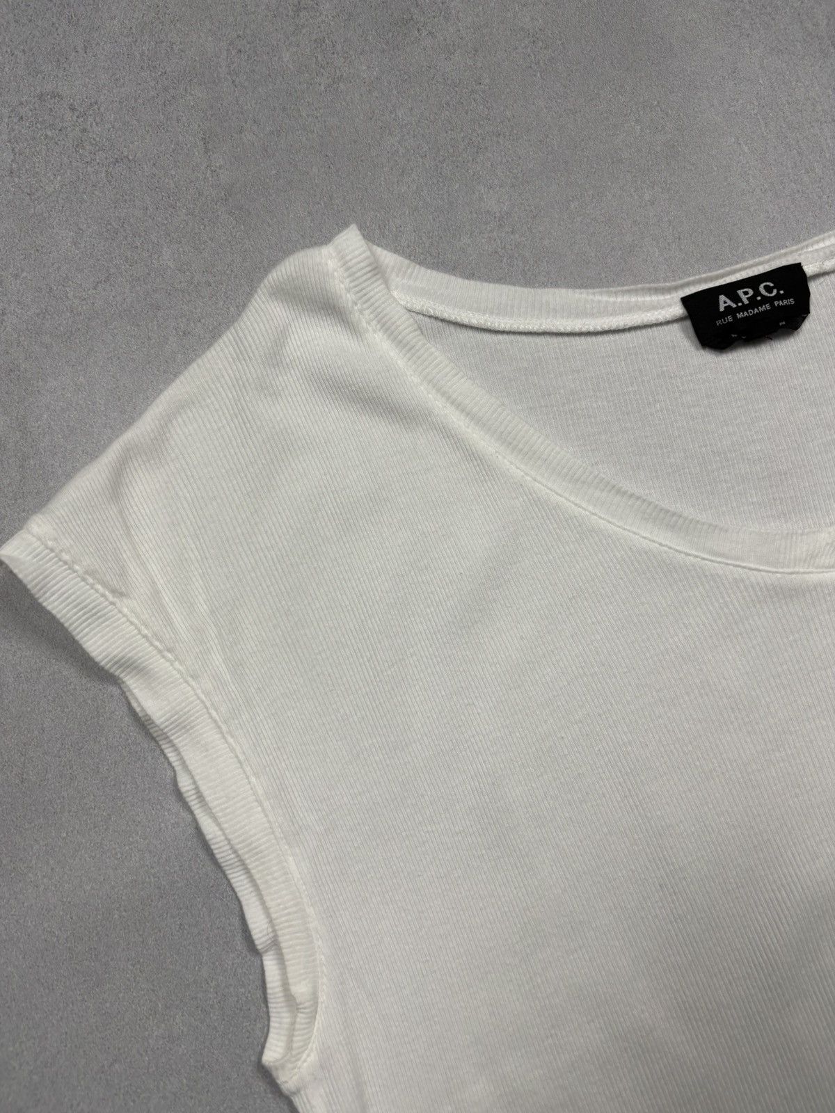 A.P.C. A.P.C. Rue Madame Paris White Modal Cotton Top Y2K Classic M Size M / US 6-8 / IT 42-44 - 4 Thumbnail