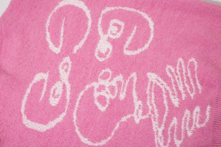 Japanese Brand × Vintage Knitted fluffy sweater skull print pullover patchwork style Size US L / EU 52-54 / 3 - 9 Thumbnail