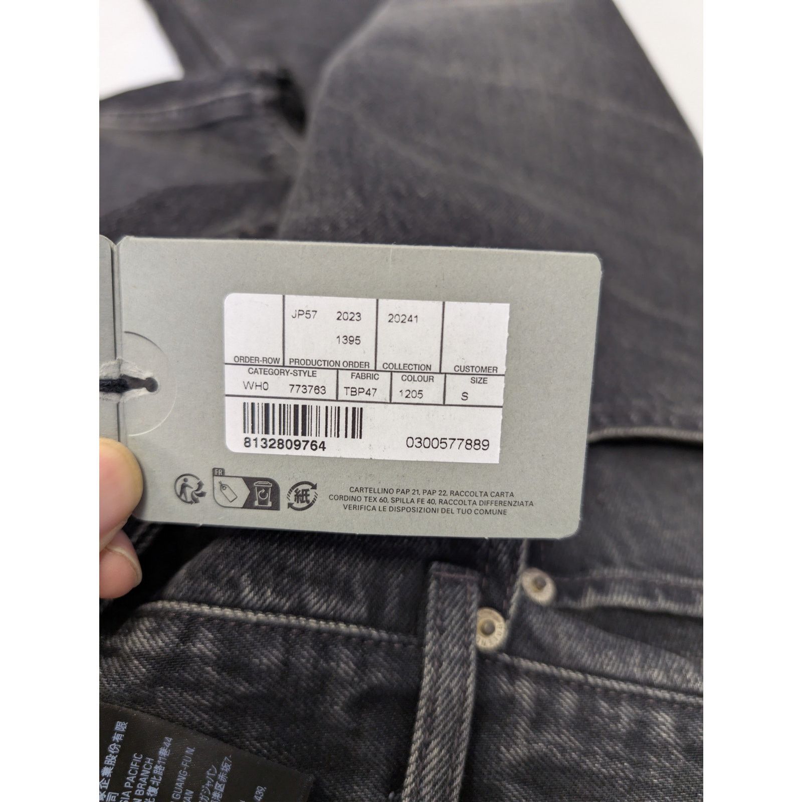 Balenciaga o1rshd1 Organic Japanese Denim Baggy Pants in Wash Black Size US 30 / EU 46 - 22 Thumbnail