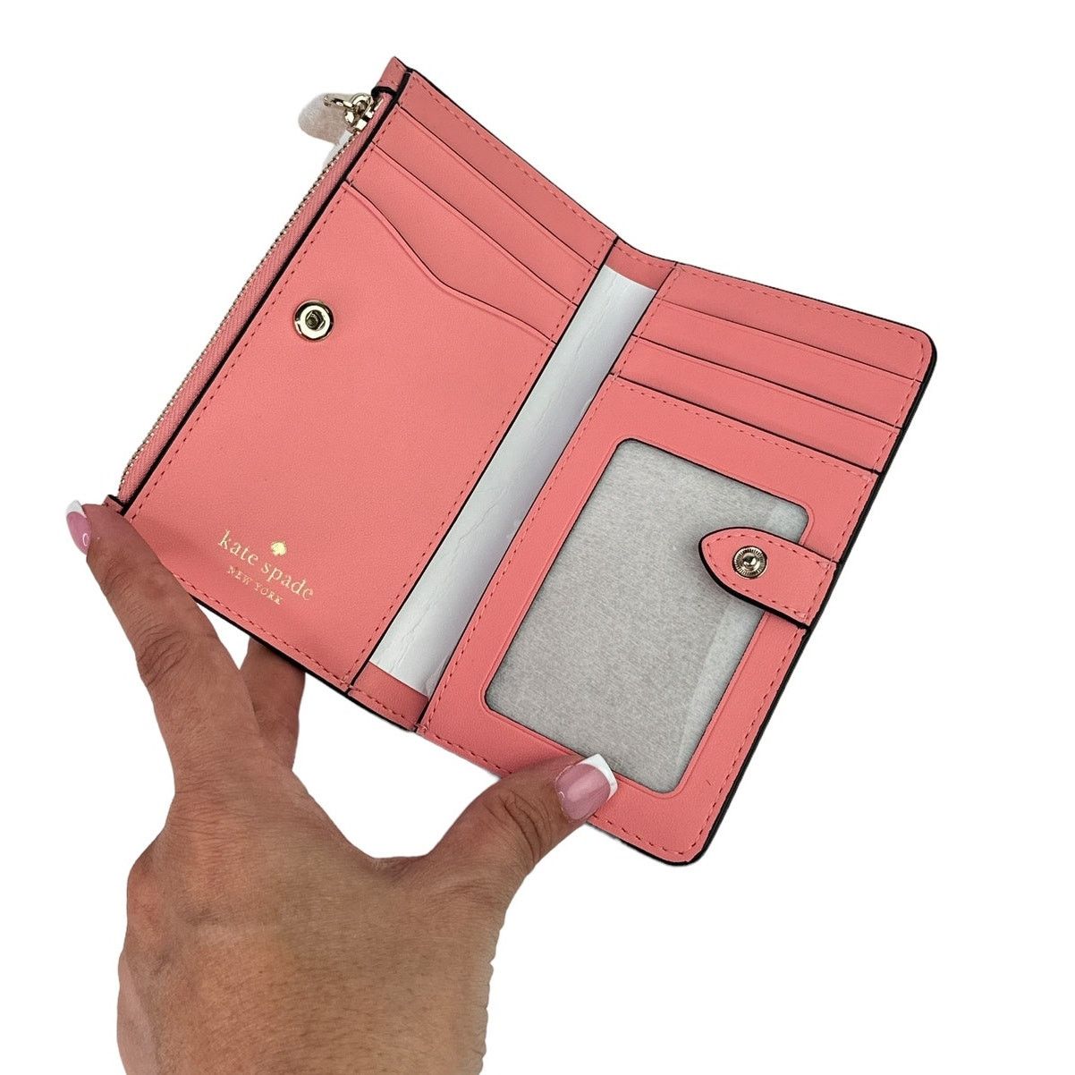 Kate Spade Kate Spade Leila Small Slim Bifold Wallet Peachy Rose Size ONE SIZE - 5 Thumbnail