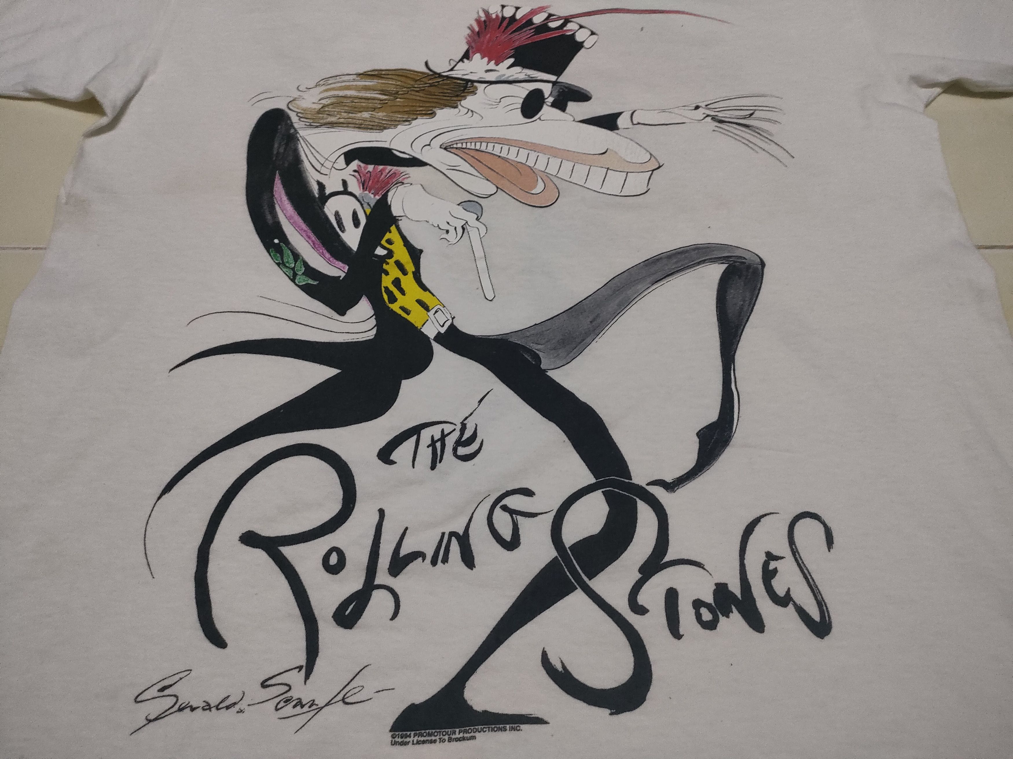 Band Tees Vintage 90's Rolling Stones Over Big Print Music Rock Tee Size US L / EU 52-54 / 3 - 5 Thumbnail