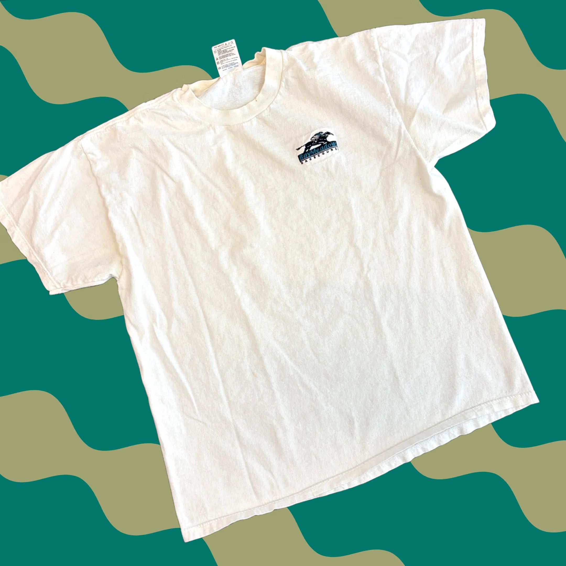 Vintage VINTAGE 90's Y2k Horse Baymeadow Racecourse Preppy White Graphic Tee XL Mens Size US XL / EU 56 / 4 - 1 Thumbnail