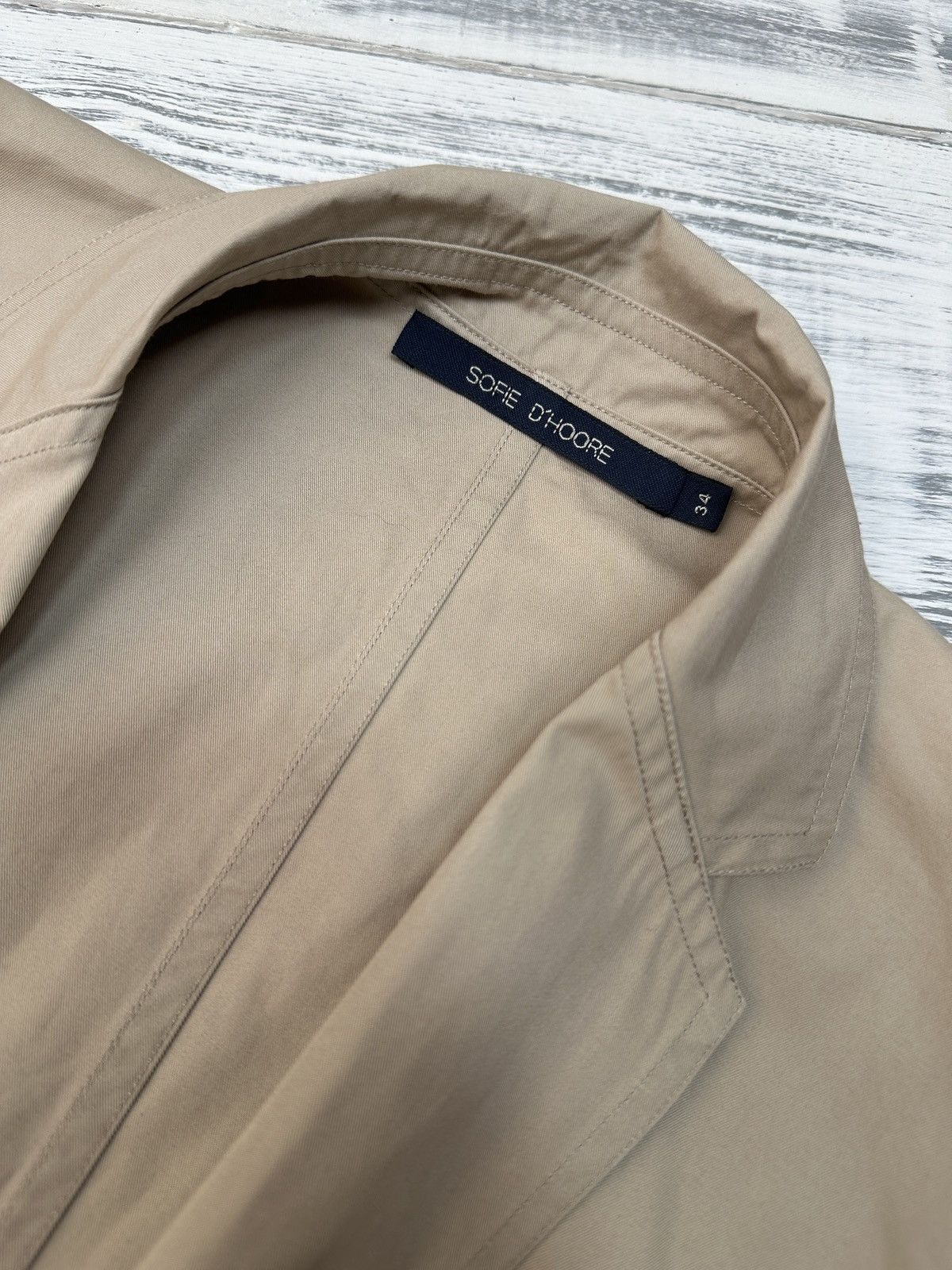 SOFIE D'HOORE SOFIE D’HOORE Belgium Open Front Coat Jacket Beige size 34 Size XS / US 0-2 / IT 36-38 - 4 Thumbnail
