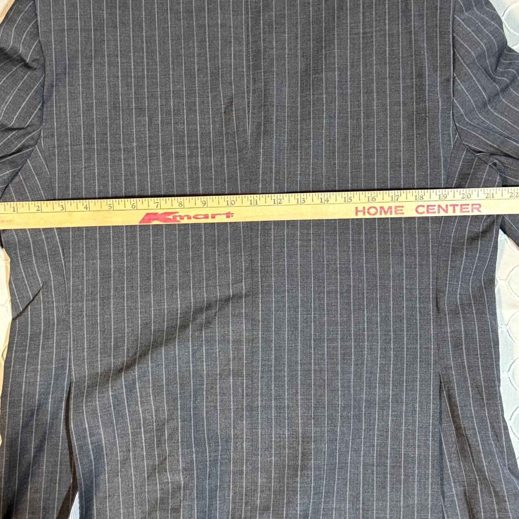 Brooks Brothers Brooks Brothers Blazer Mens 44R Gray Pinstripe Explorer Regent Fit Suit Jacket Classic 2 Piece Notch Lapel Navy Mens Size 44R - 7 Thumbnail
