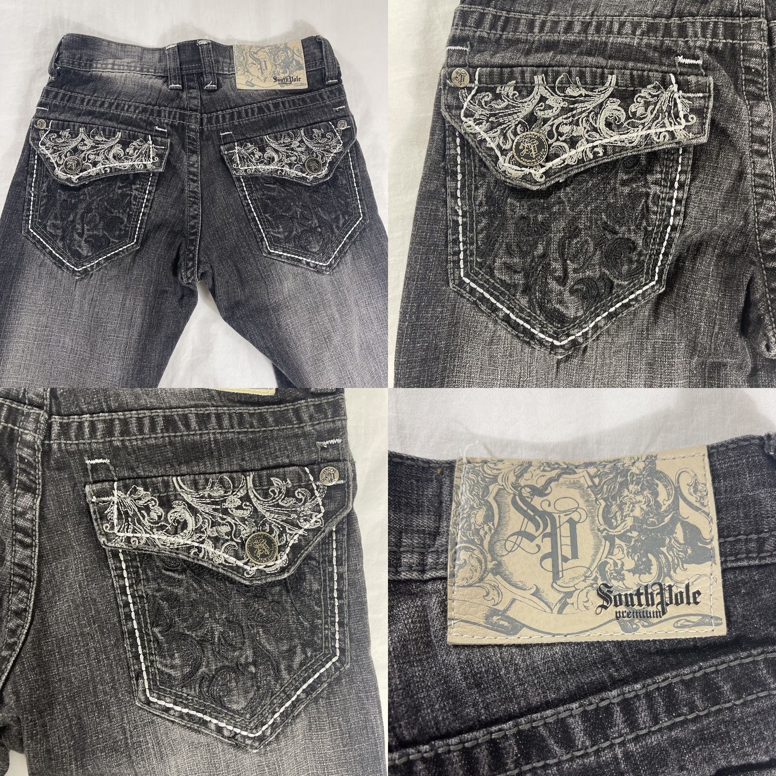 Southpole VINTAGE Southpole Jeans Black Embroidered Flap Pocket Y2K 29x30 Denim Jeans Men Regular 30in Inseam Black Embroidered Flap Pocket Y2K Jeans Size US 29 - 9 Thumbnail