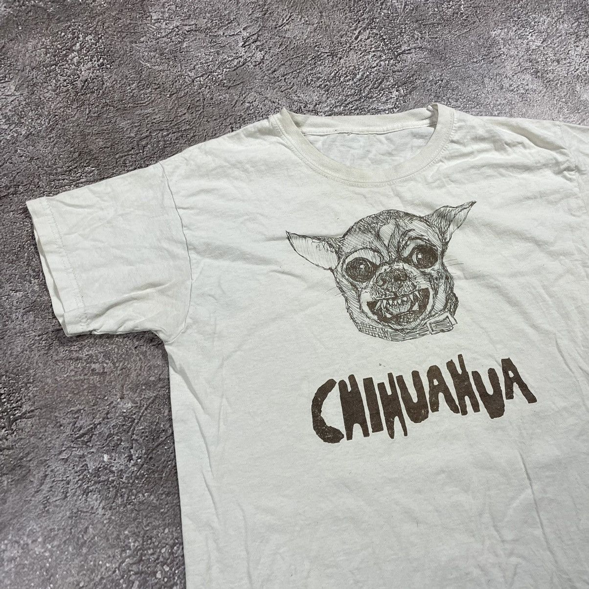 Vintage Vintage Y2K Sun Faded Chihuahua Graphic Tee Cream Archive M Size US M / EU 48-50 / 2 - 2 Thumbnail