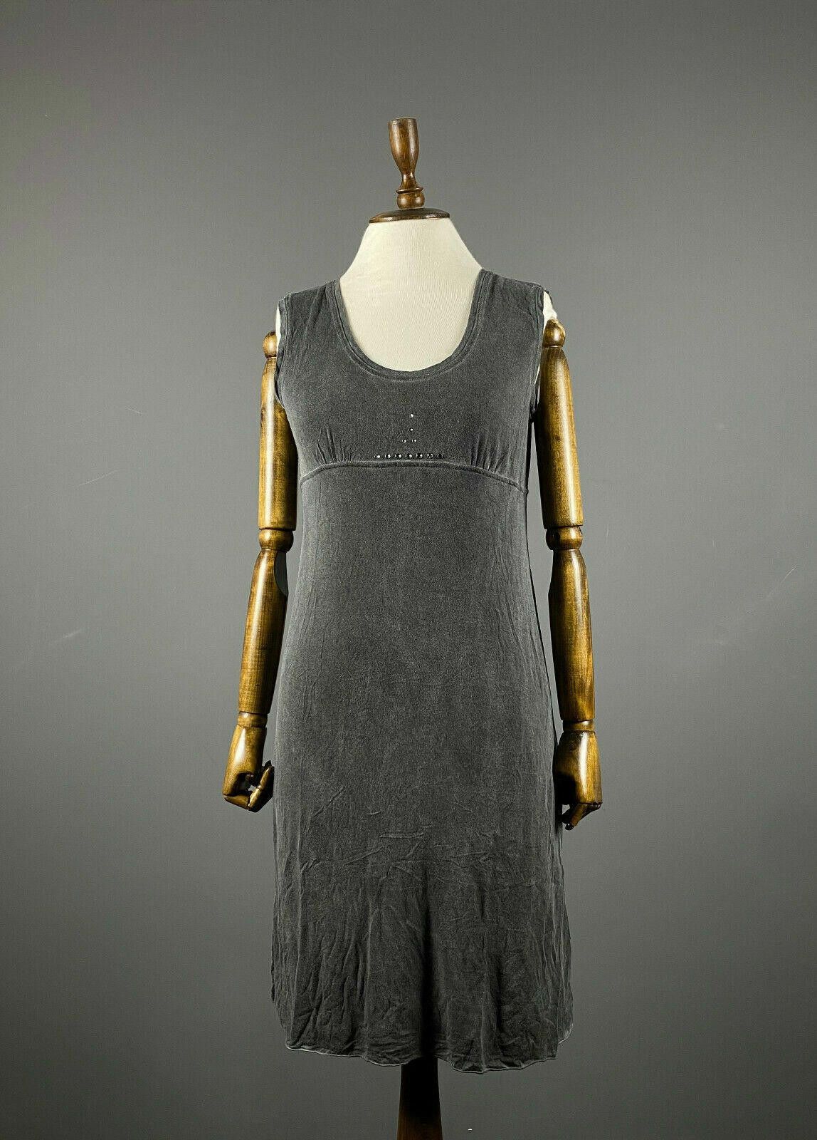 Designer Elisa Cavaletti Club Grey Lagenlook Tank Midi Dress Size M Size M / US 6-8 / IT 42-44 - 1 Thumbnail