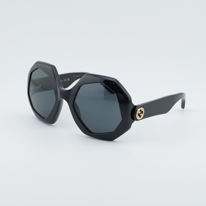 Gucci Gucci GG1242S 001 Women Sunglasses Black Geometric Frame Size ONE SIZE - 1 Thumbnail