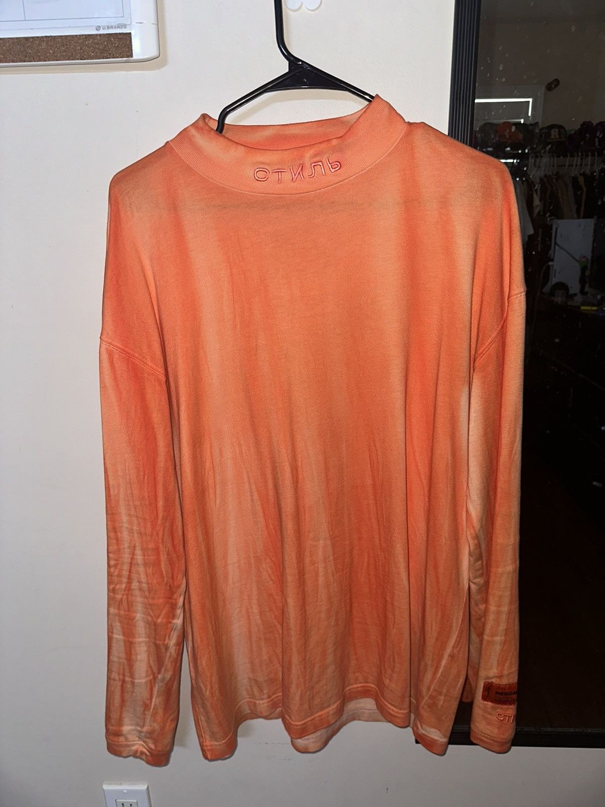 image of Heron Preston Orange Longsleeve, Men's (Size Small)