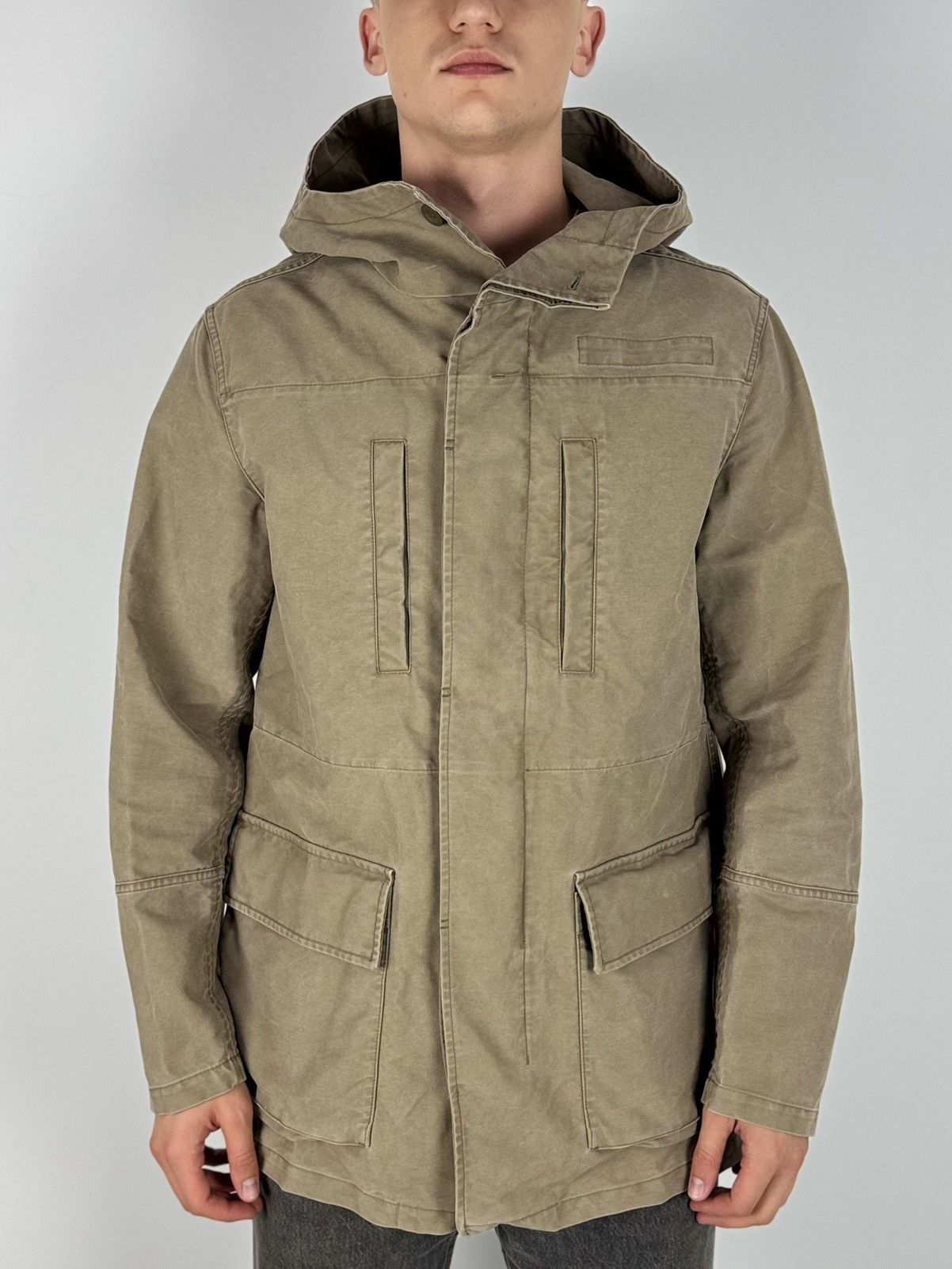 Allsaints AllSaints Bedard Washed Cotton Midi Jacket Size US M / EU 48-50 / 2 - 1 Thumbnail