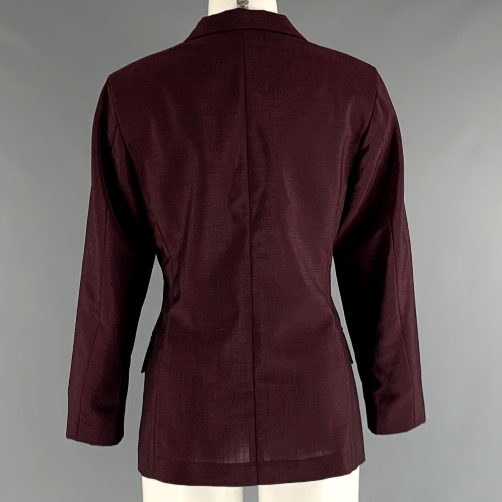 Jil Sander JIL SANDER Burgundy Wool Mohair Jacket Size 8 Women Size M / US 6-8 / IT 42-44 - 3 Thumbnail