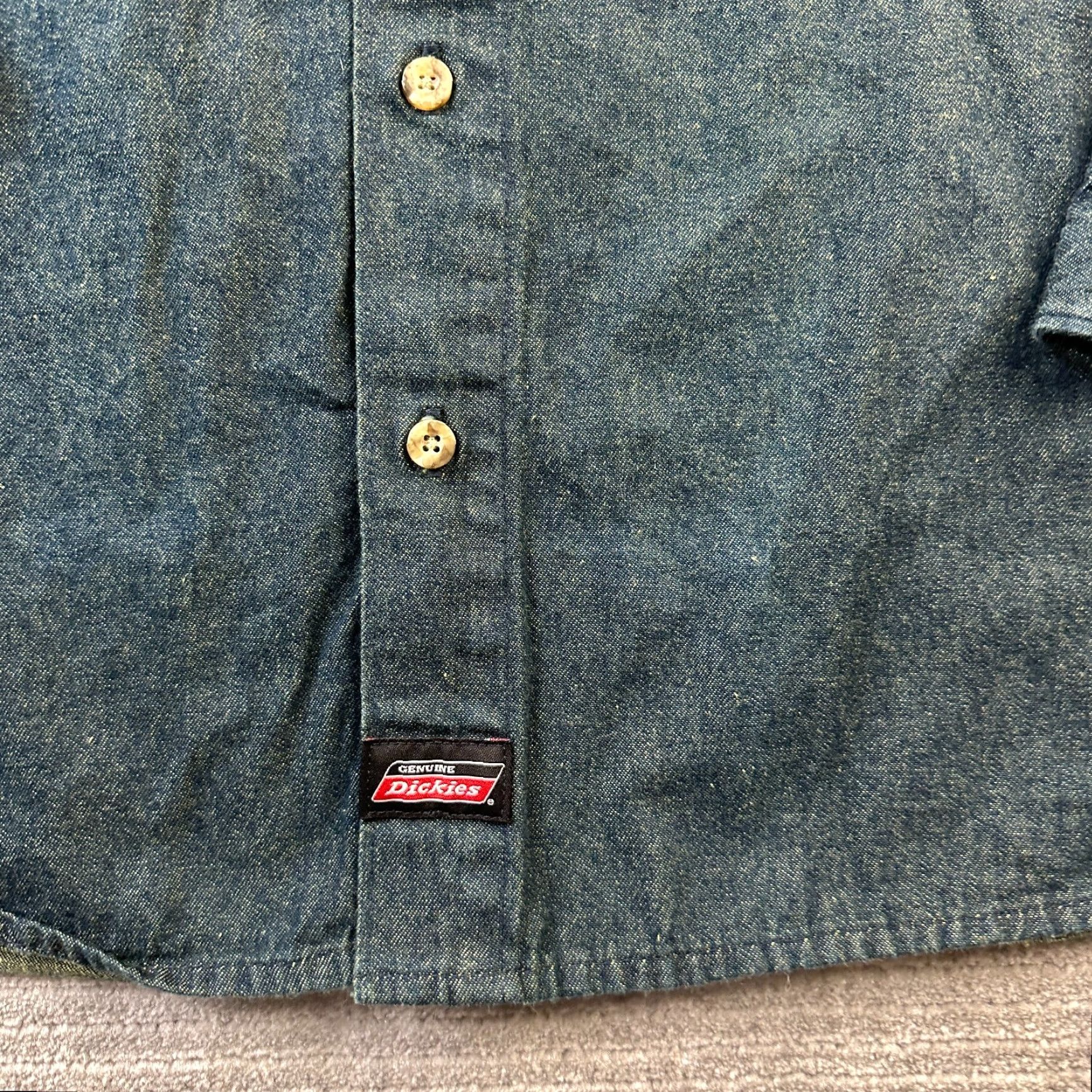 Dickies Dickies Shirt Mens Large Blue Denim Button Up Work Wear Size US L / EU 52-54 / 3 - 6 Thumbnail