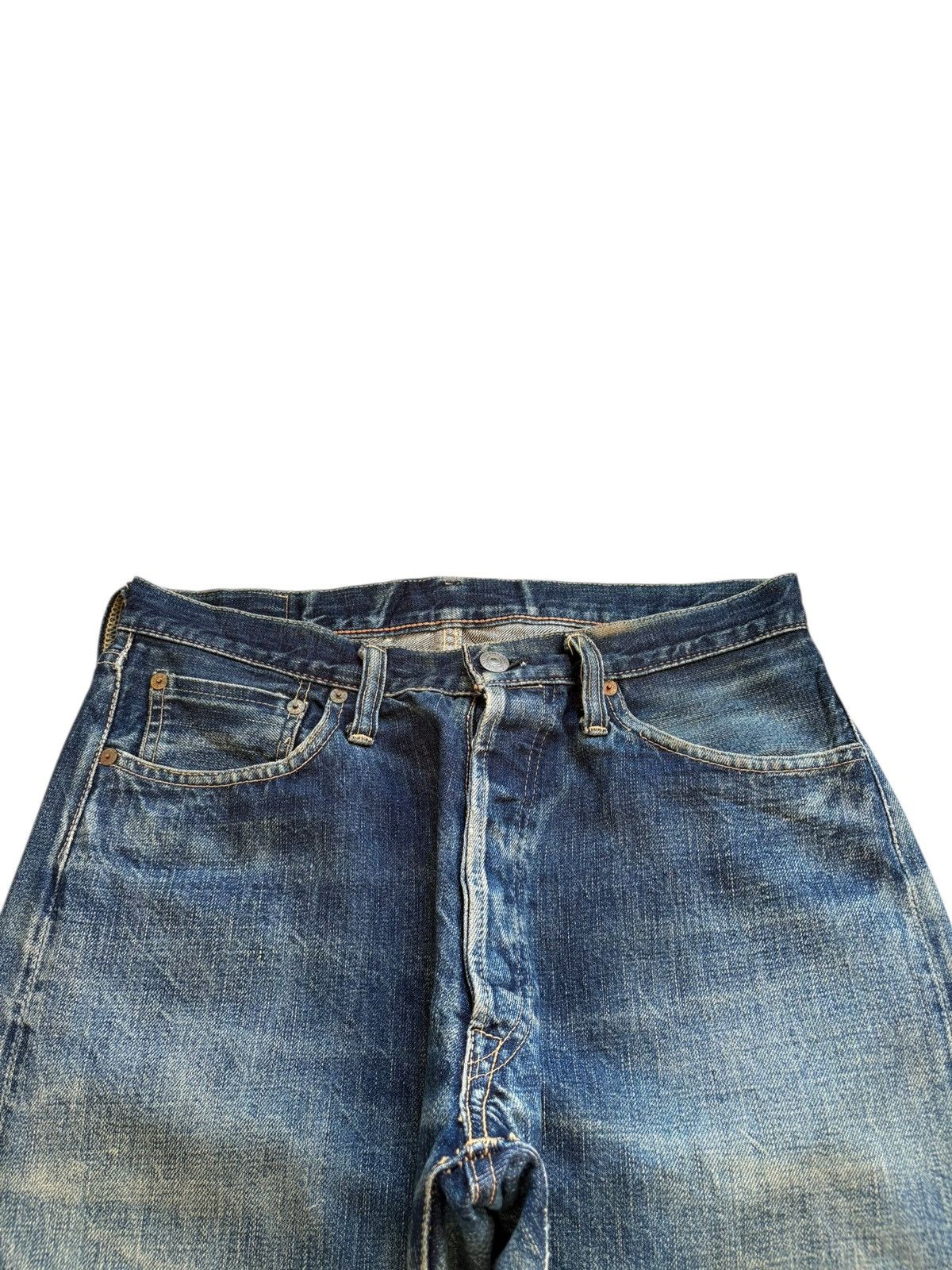 Full Count & Co. Vintage Full Count Selvedge Mud Wash Distressed Loose Jeans Size US 30 / EU 46 - 5 Thumbnail