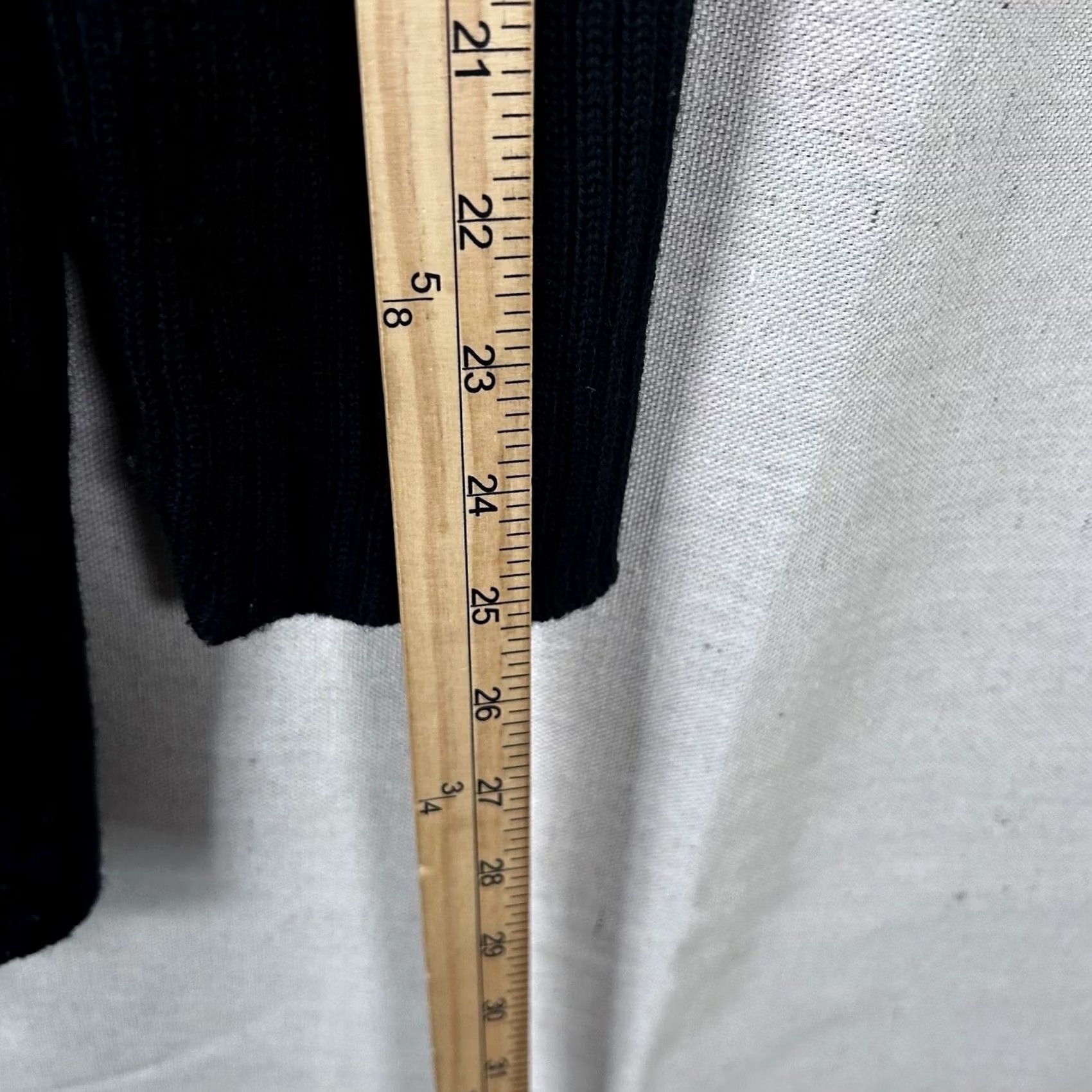 Vintage August Silk Womens M Black Wool Blend Full Zip Cardigan Sweater Size M / US 6-8 / IT 42-44 - 7 Thumbnail