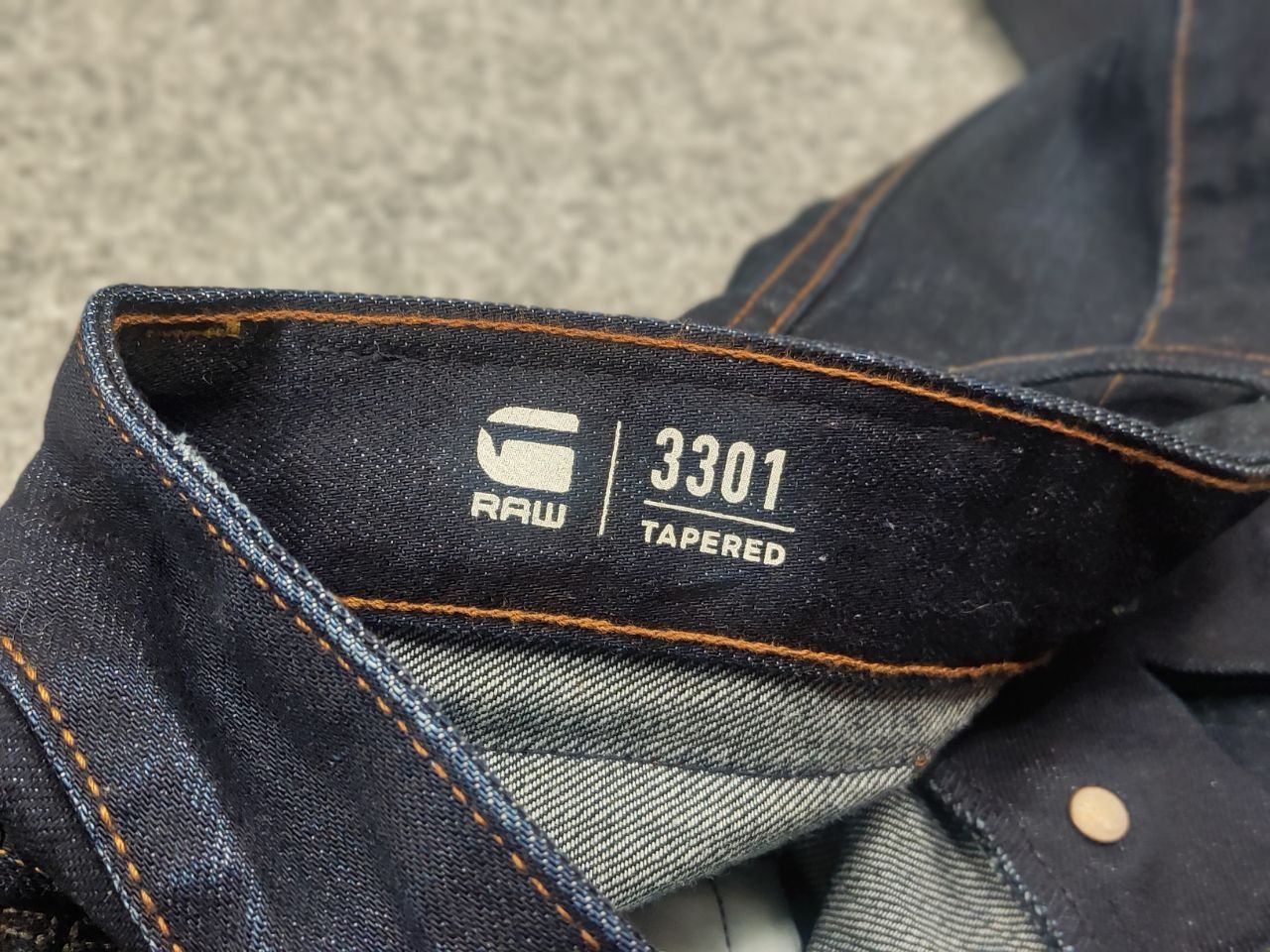 G-Star G Star Raw 3301 tapered dark wash Denim Jeans Vintage Style Size US 32 / EU 48 - 12 Thumbnail