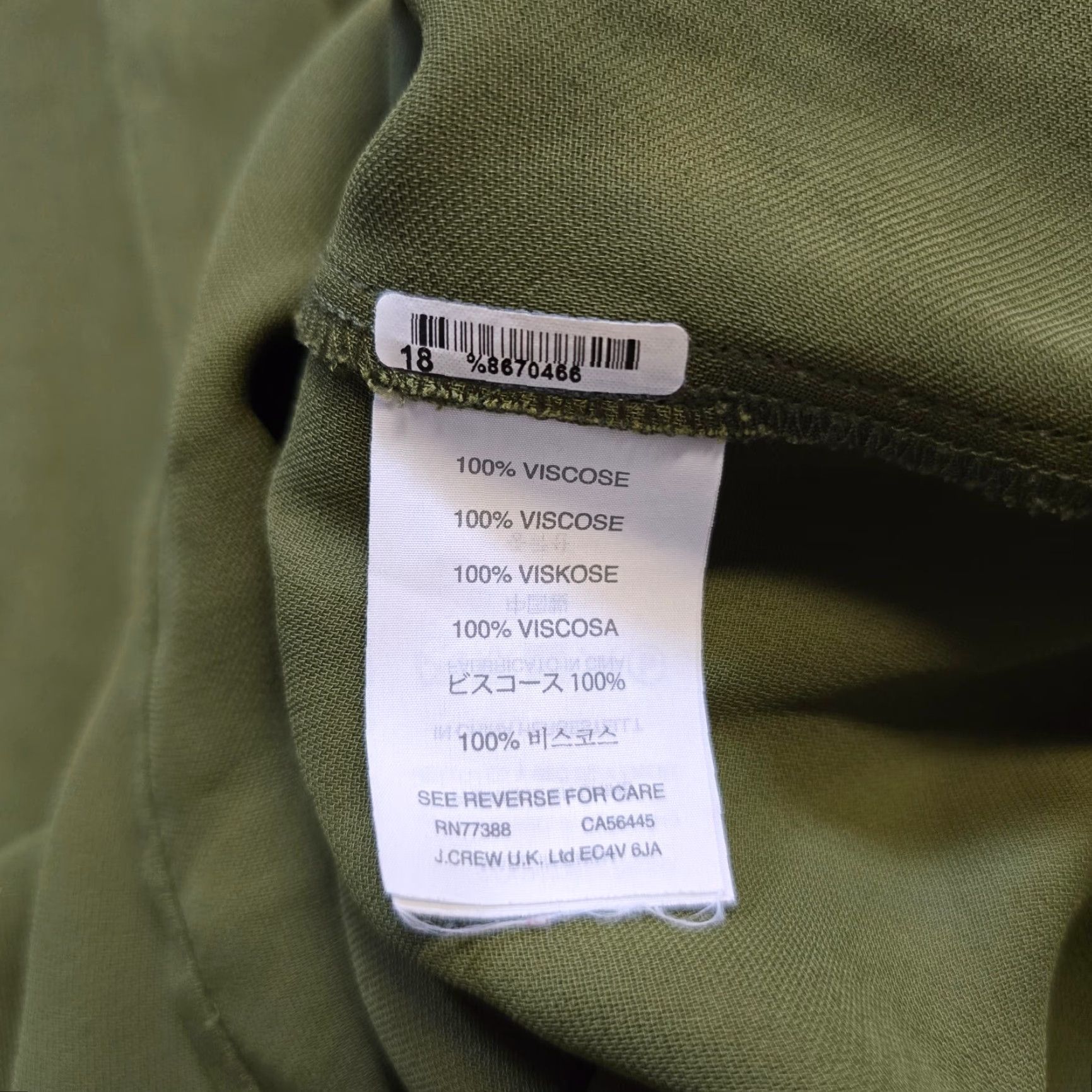 J.Crew J.CREW Blouse Shirt Womens 10 Green Long Sleeve Round Neck Career Holiday Regular Fit Size L / US 10 / IT 46 - 7 Thumbnail